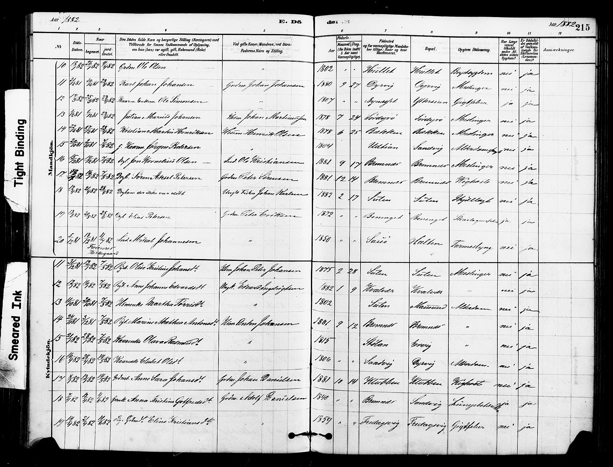 Ministerialprotokoller, klokkerbøker og fødselsregistre - Sør-Trøndelag, SAT/A-1456/640/L0578: Parish register (official) no. 640A03, 1879-1889, p. 215