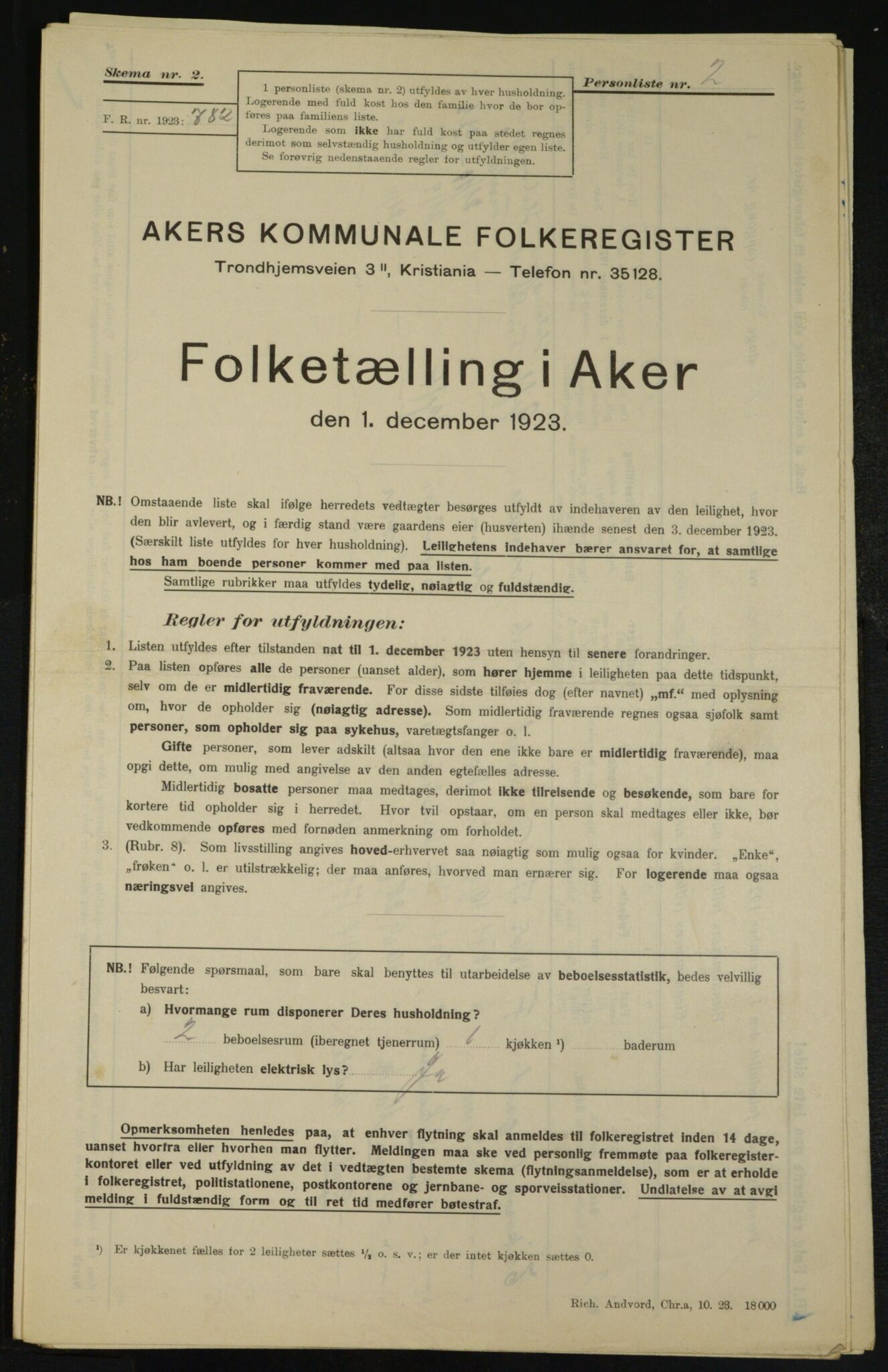 , Municipal Census 1923 for Aker, 1923, p. 27758