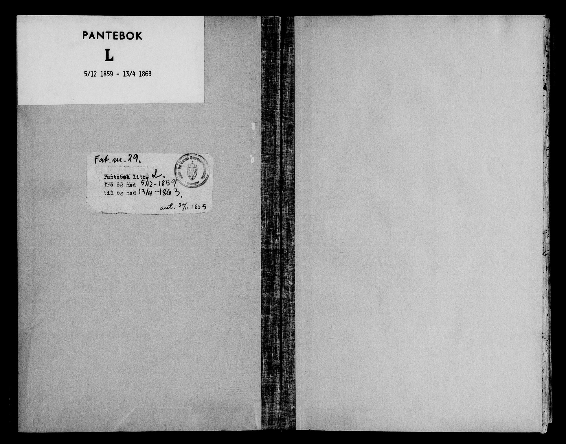 Stjør- og Verdal sorenskriveri, AV/SAT-A-4167/1/2/2C/L0024: Mortgage book no. L, 1859-1863