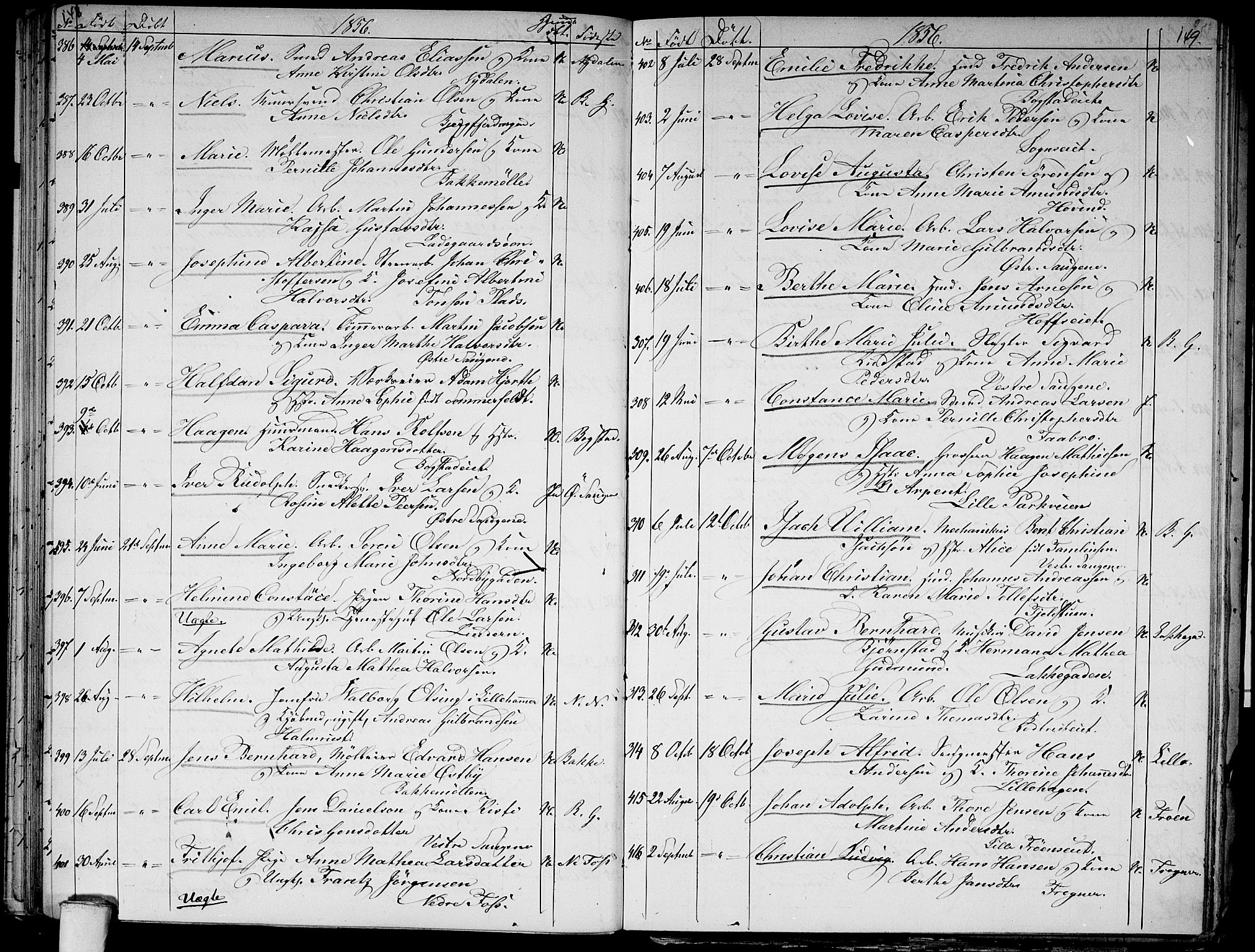 Aker prestekontor kirkebøker, AV/SAO-A-10861/G/L0010: Parish register (copy) no. 10, 1852-1859, p. 148-149