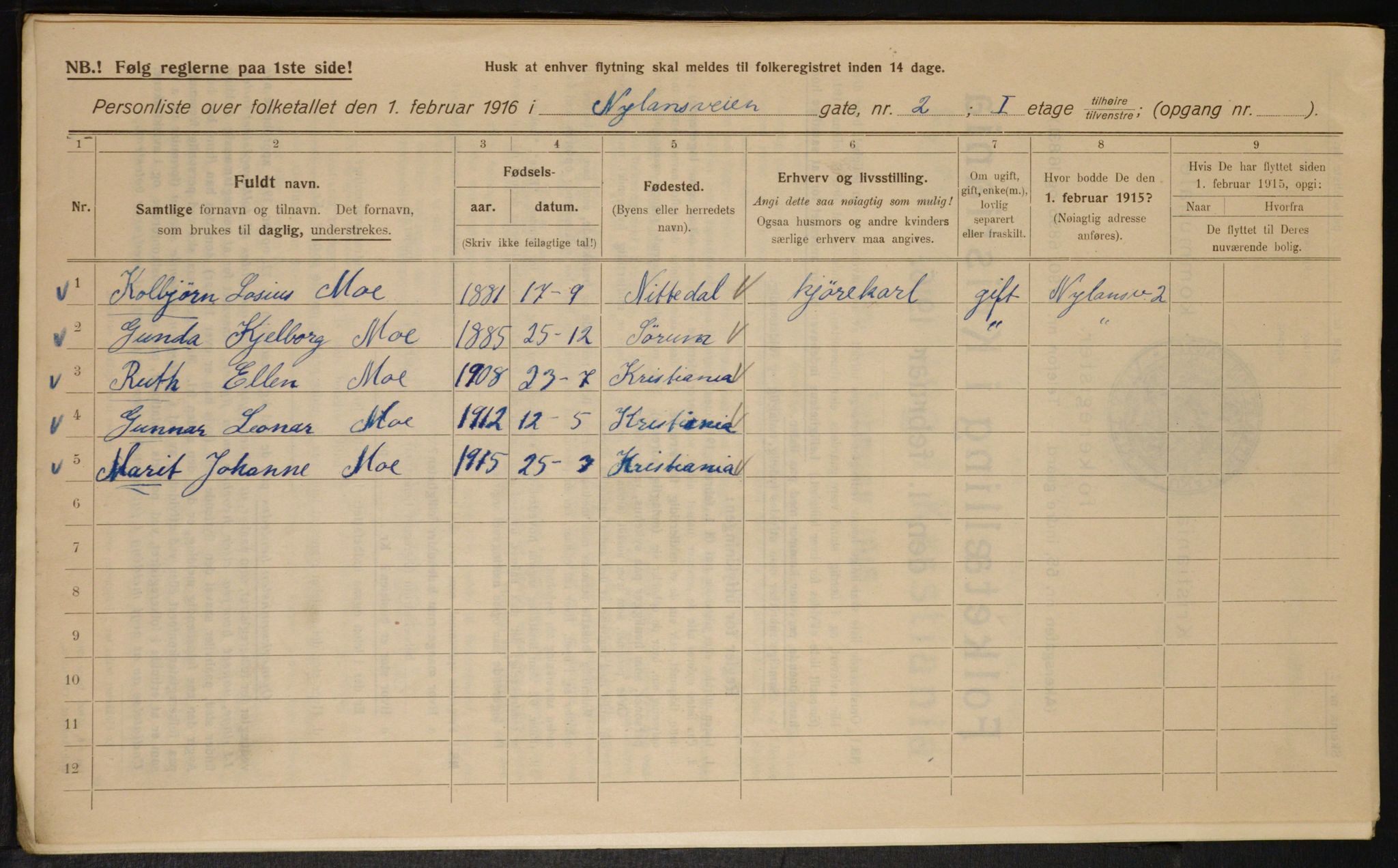 OBA, Municipal Census 1916 for Kristiania, 1916, p. 75776