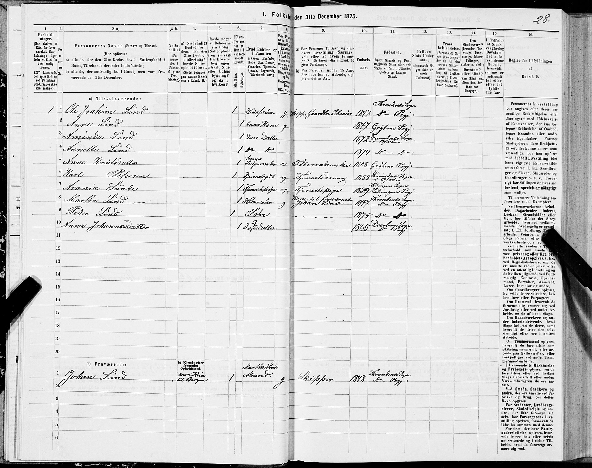 SAT, 1875 census for 1853P Ofoten, 1875, p. 1028