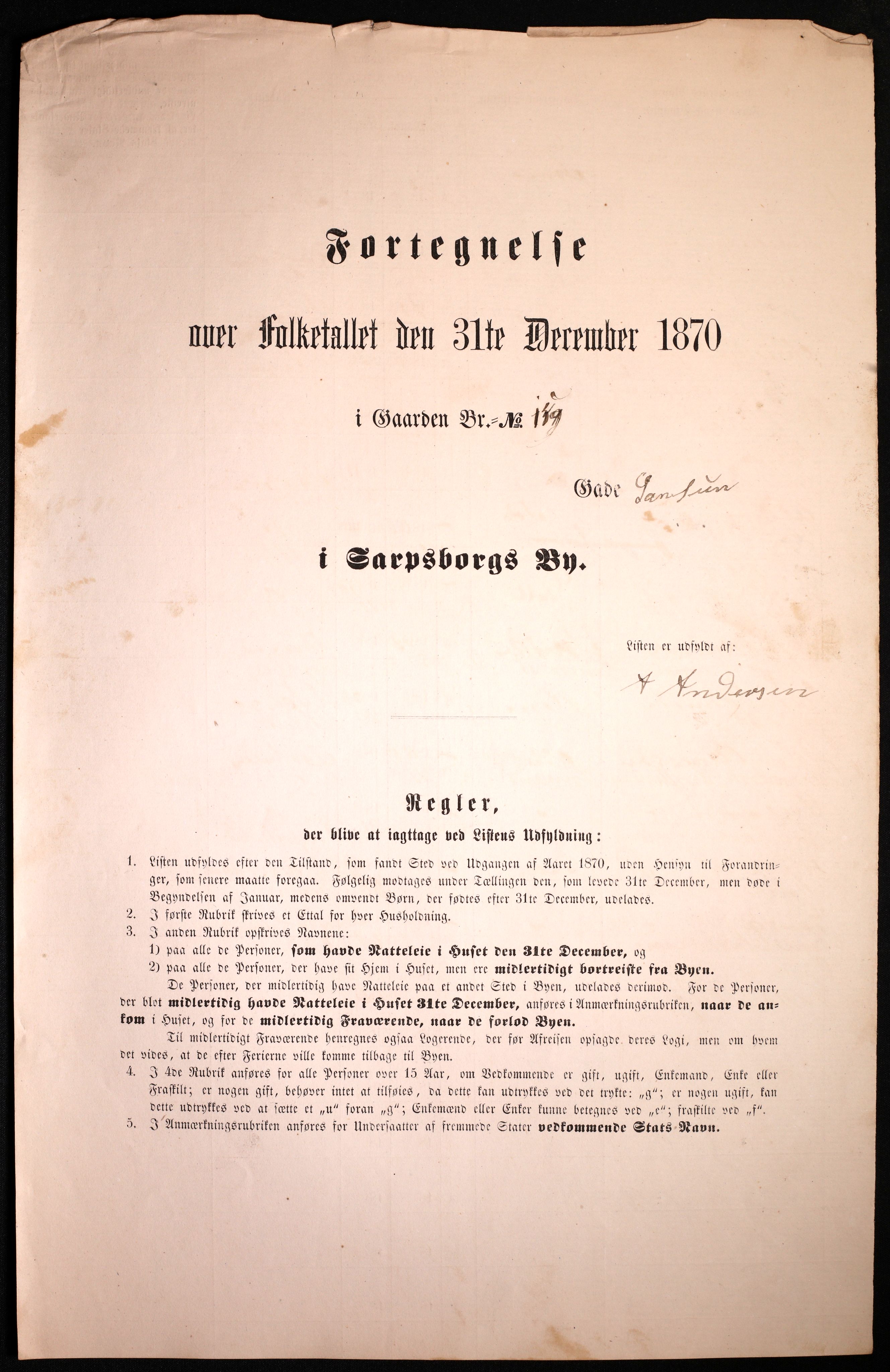 RA, 1870 census for 0102 Sarpsborg, 1870, p. 573