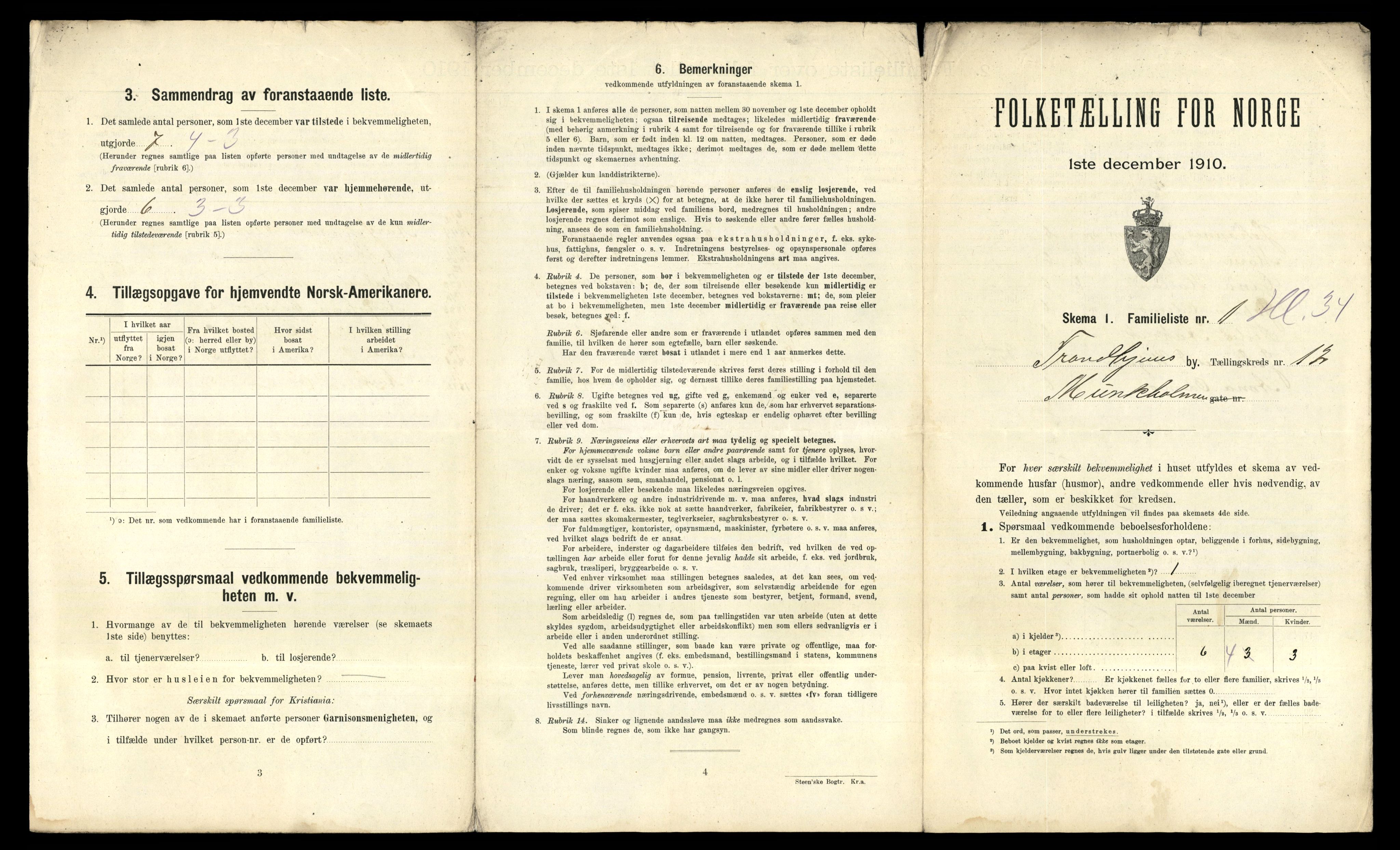 RA, 1910 census for Trondheim, 1910, p. 4725