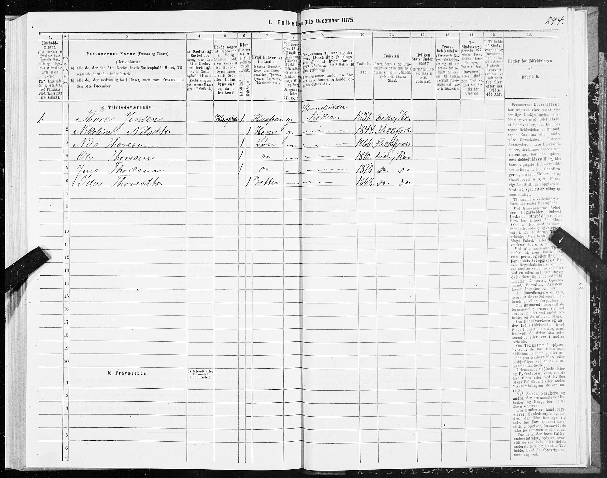 SAT, 1875 census for 1553P Kvernes, 1875, p. 2294