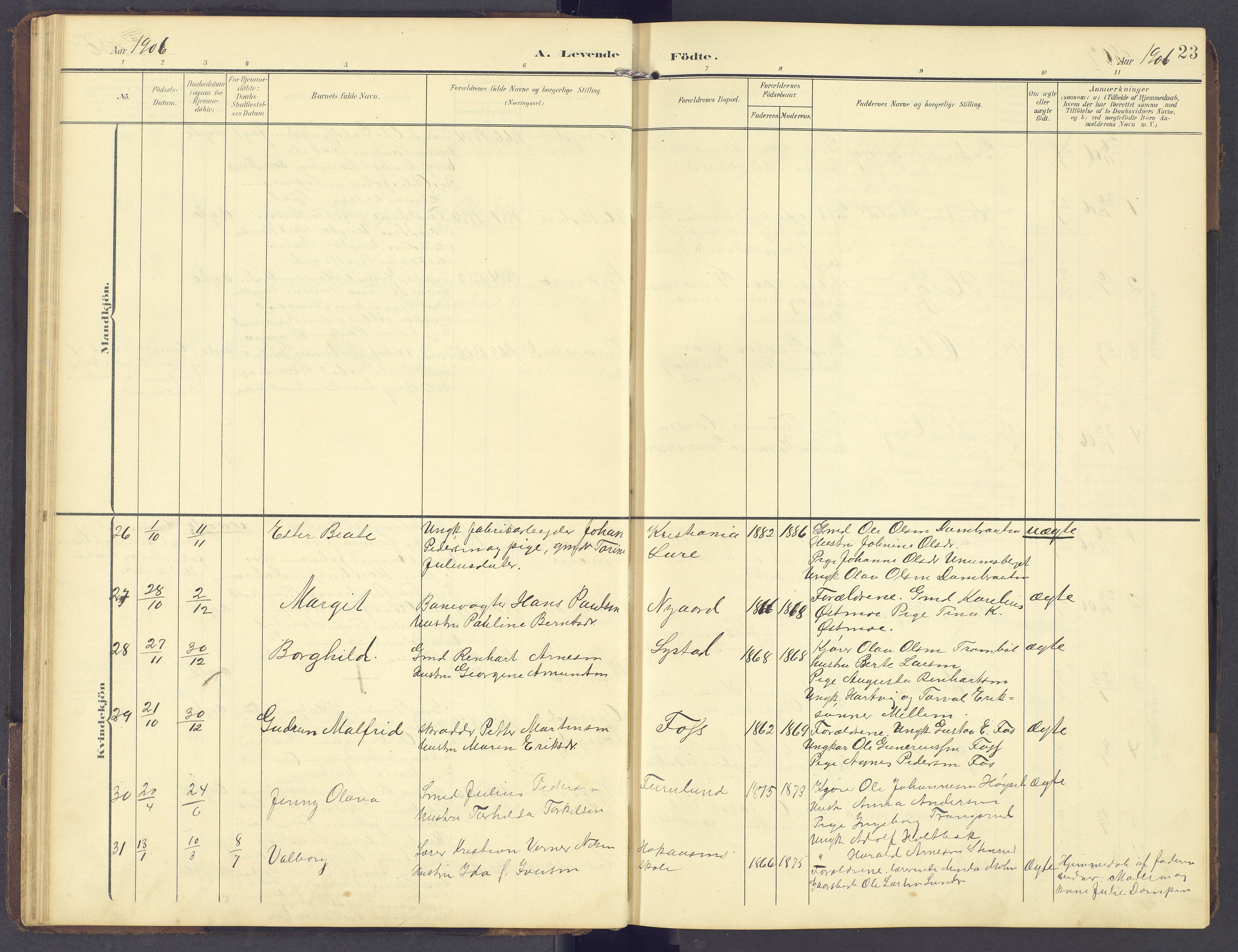 Brandval prestekontor, AV/SAH-PREST-034/H/Ha/Hab/L0003: Parish register (copy) no. 3, 1904-1917, p. 23