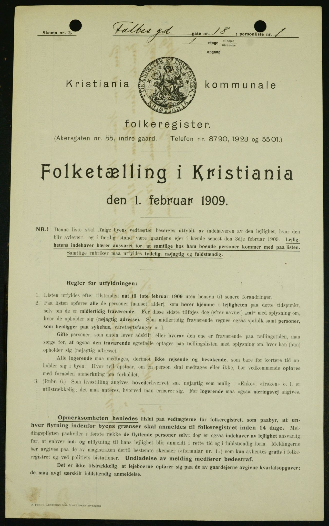 OBA, Municipal Census 1909 for Kristiania, 1909, p. 20964