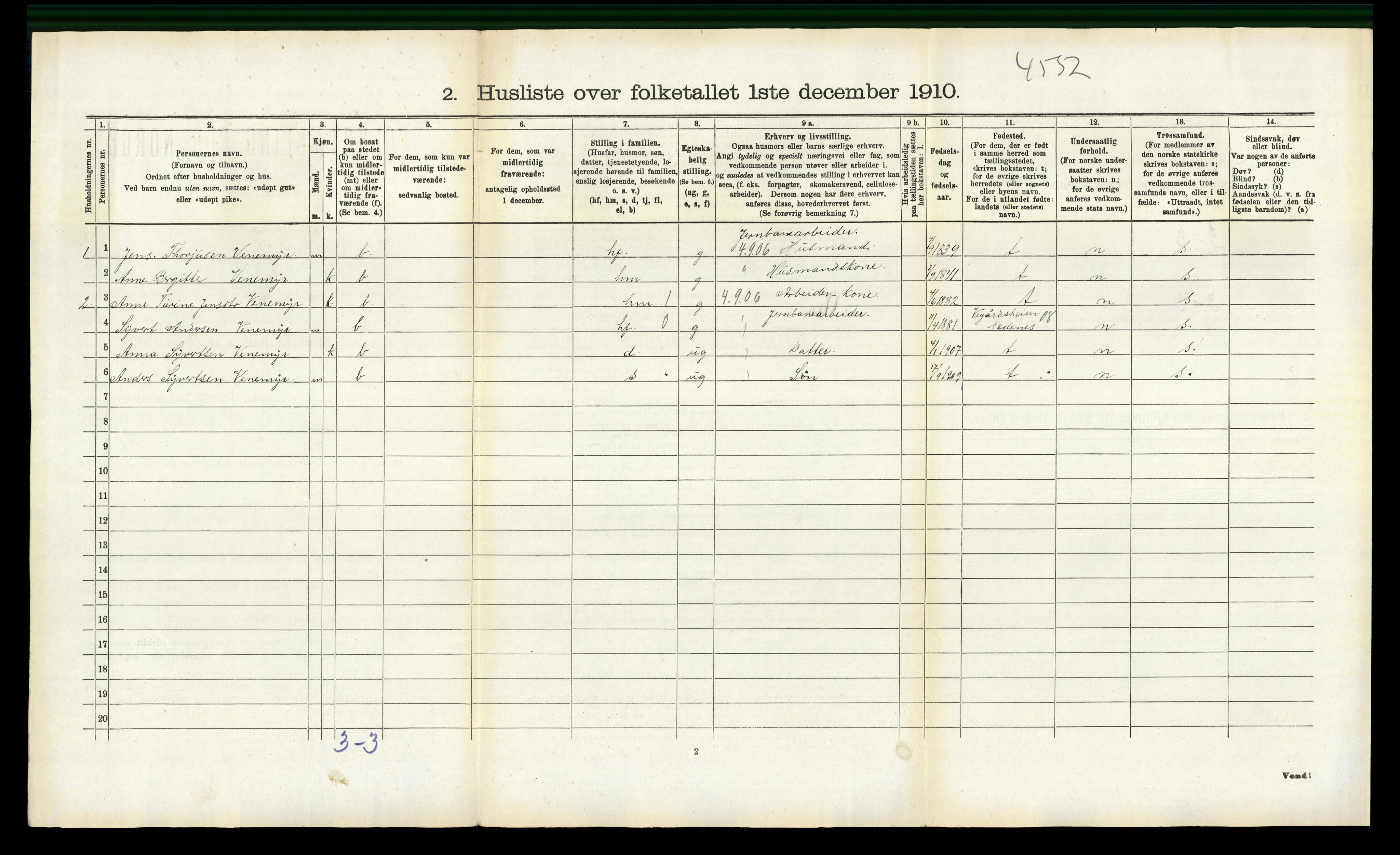 RA, 1910 census for Froland, 1910, p. 165