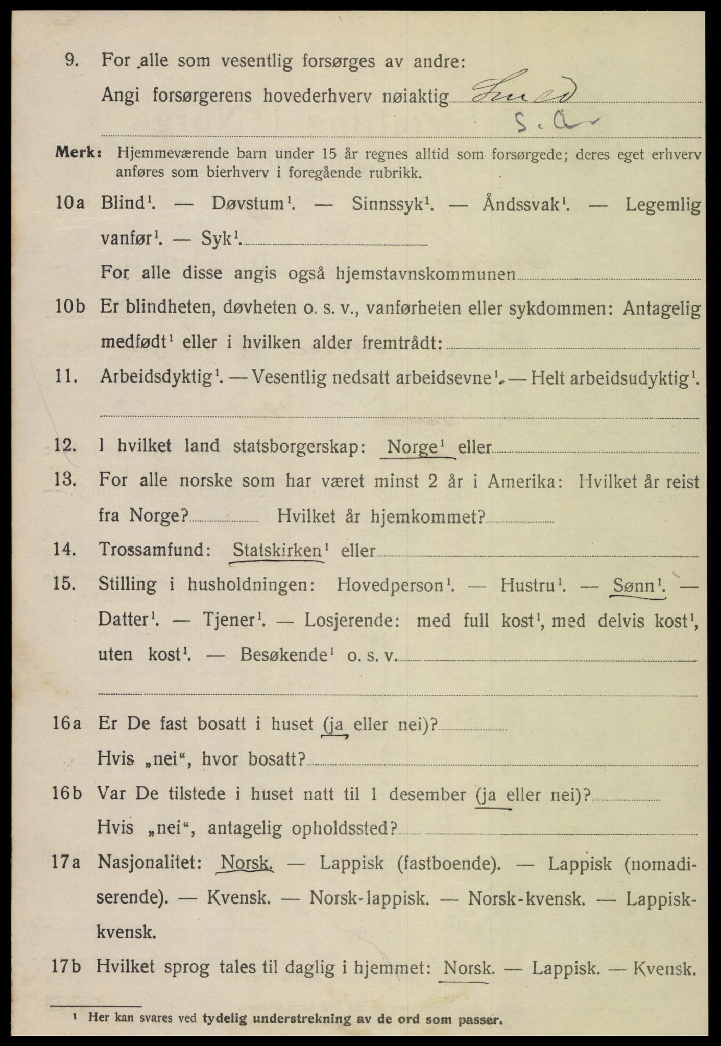 SAT, 1920 census for Skogn, 1920, p. 4592