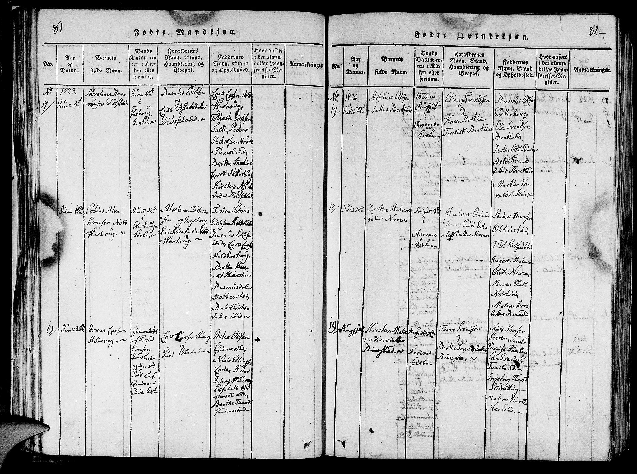 Hå sokneprestkontor, AV/SAST-A-101801/001/30BA/L0003: Parish register (official) no. A 3, 1815-1825, p. 81-82