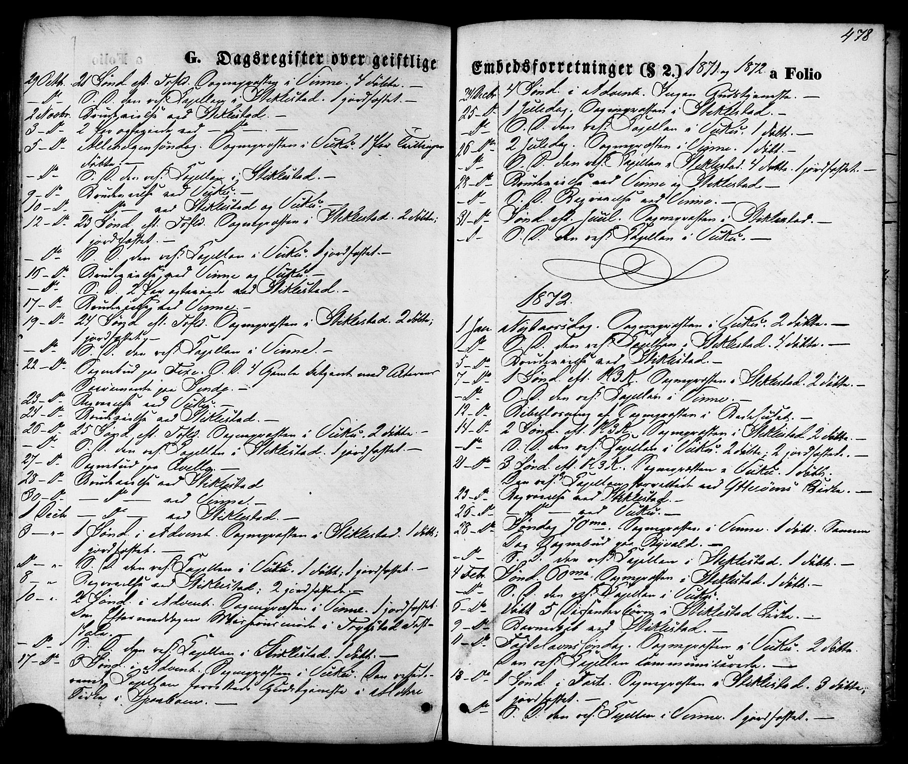 Ministerialprotokoller, klokkerbøker og fødselsregistre - Nord-Trøndelag, SAT/A-1458/723/L0242: Parish register (official) no. 723A11, 1870-1880, p. 478