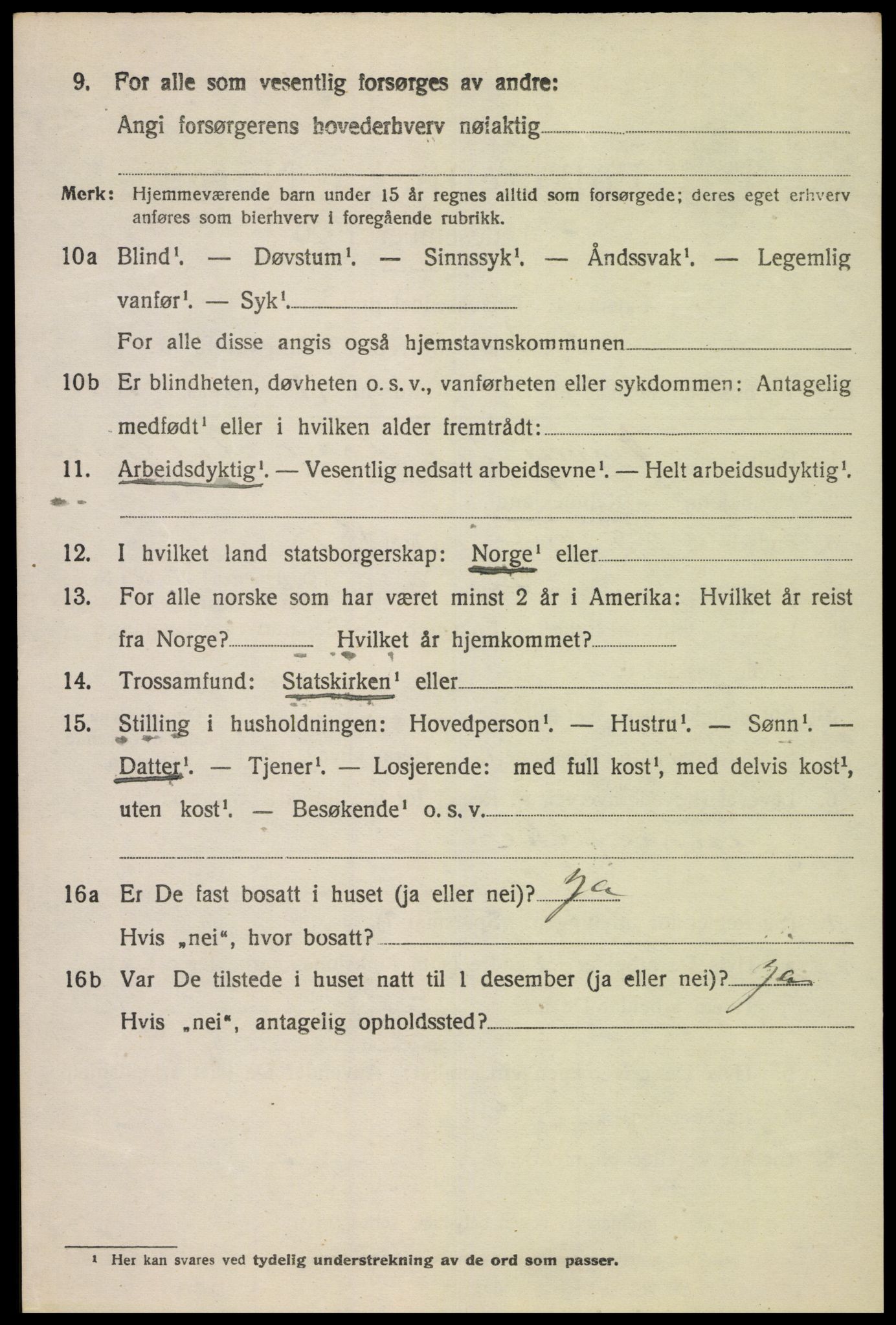 SAK, 1920 census for Lista, 1920, p. 4622