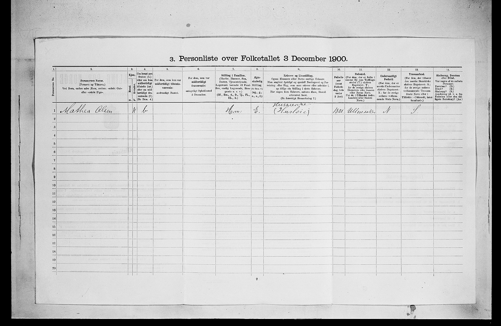 SAO, 1900 census for Kristiania, 1900, p. 15394