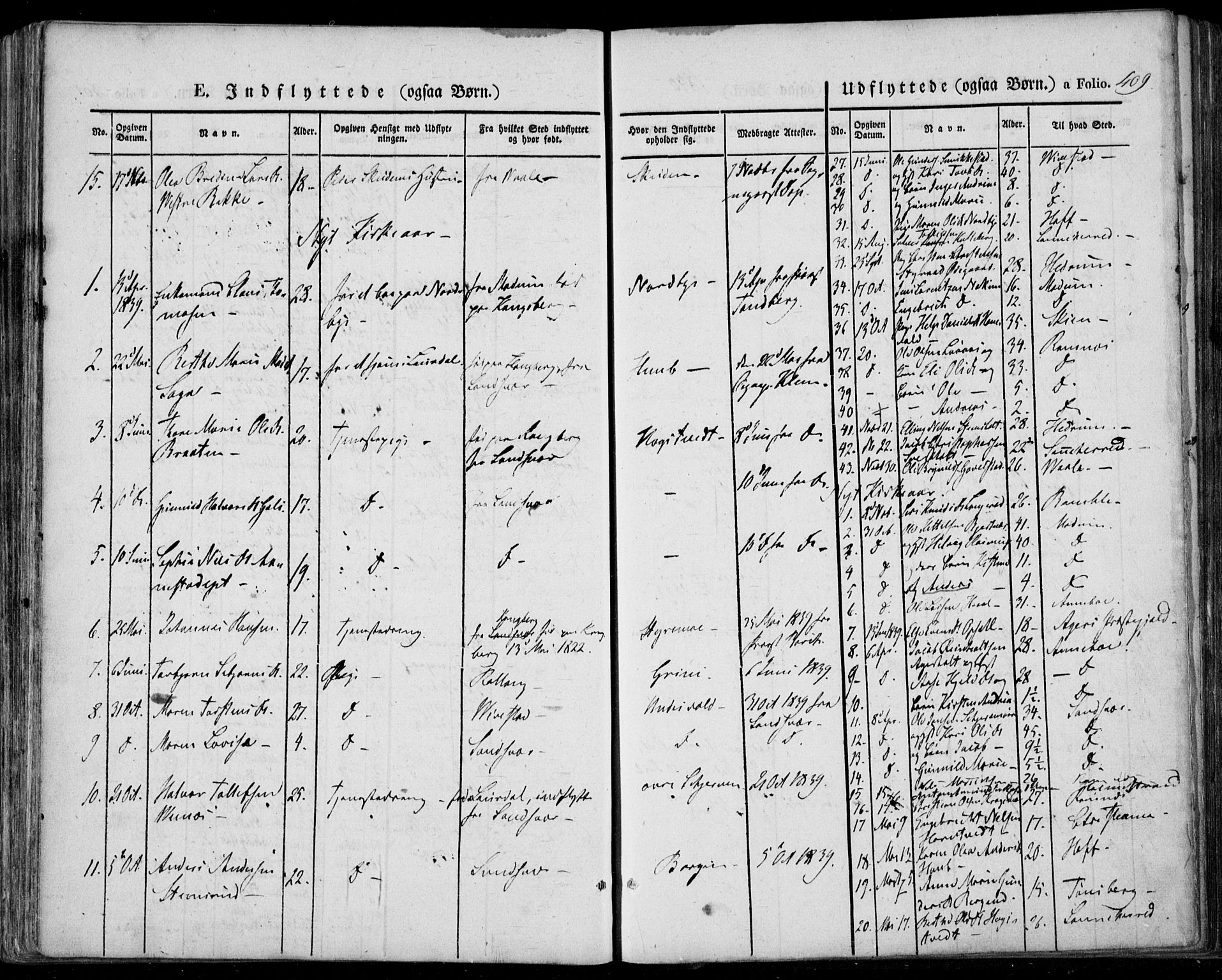 Lardal kirkebøker, AV/SAKO-A-350/F/Fa/L0006: Parish register (official) no. I 6, 1835-1860, p. 409