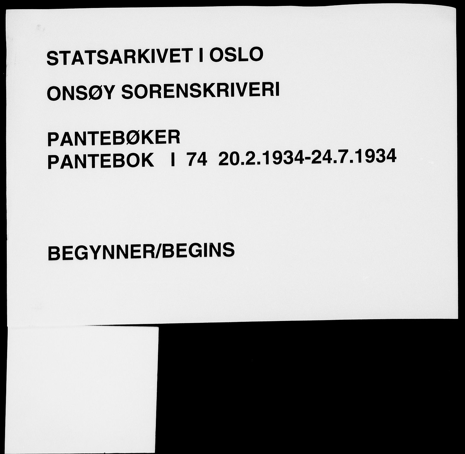 Onsøy sorenskriveri, SAO/A-10474/G/Ga/Gaa/L0074: Mortgage book no. I 74, 1934-1934