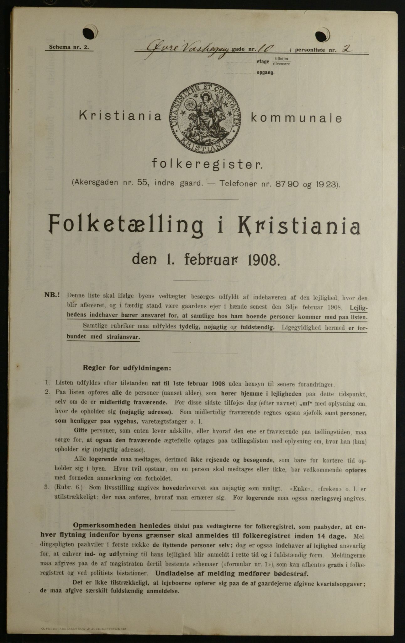 OBA, Municipal Census 1908 for Kristiania, 1908, p. 116794