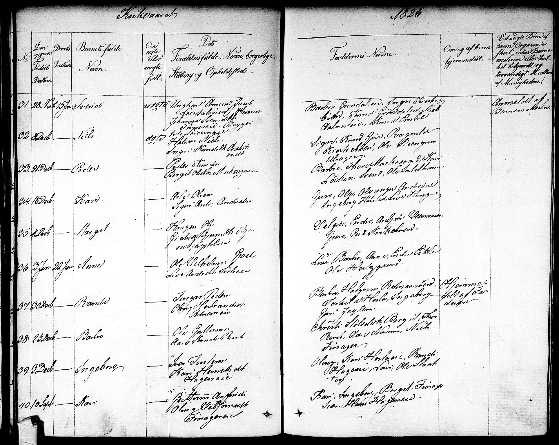 Nes kirkebøker, SAKO/A-236/F/Fa/L0008: Parish register (official) no. 8, 1824-1834, p. 98-99