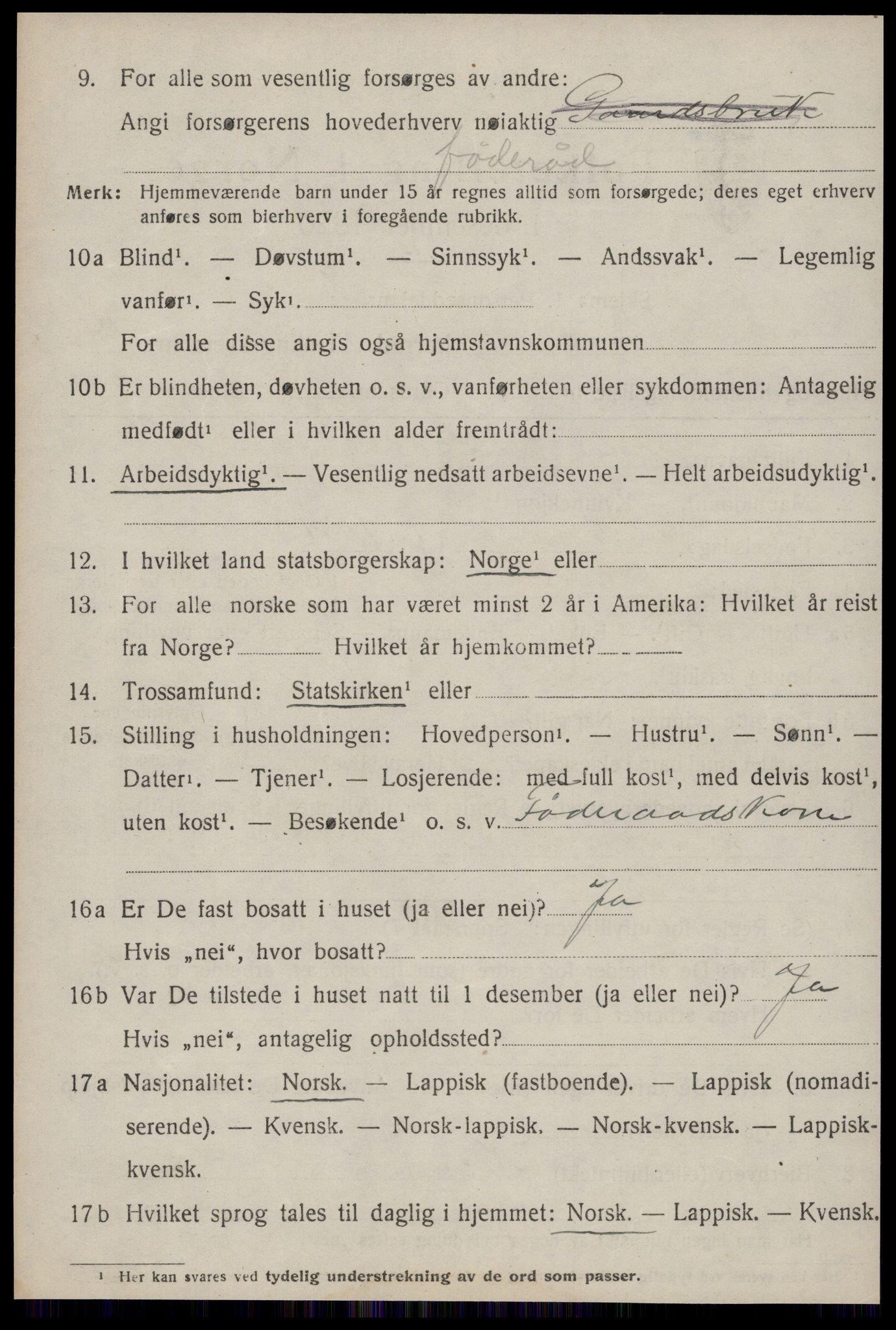 SAT, 1920 census for Røros, 1920, p. 9683