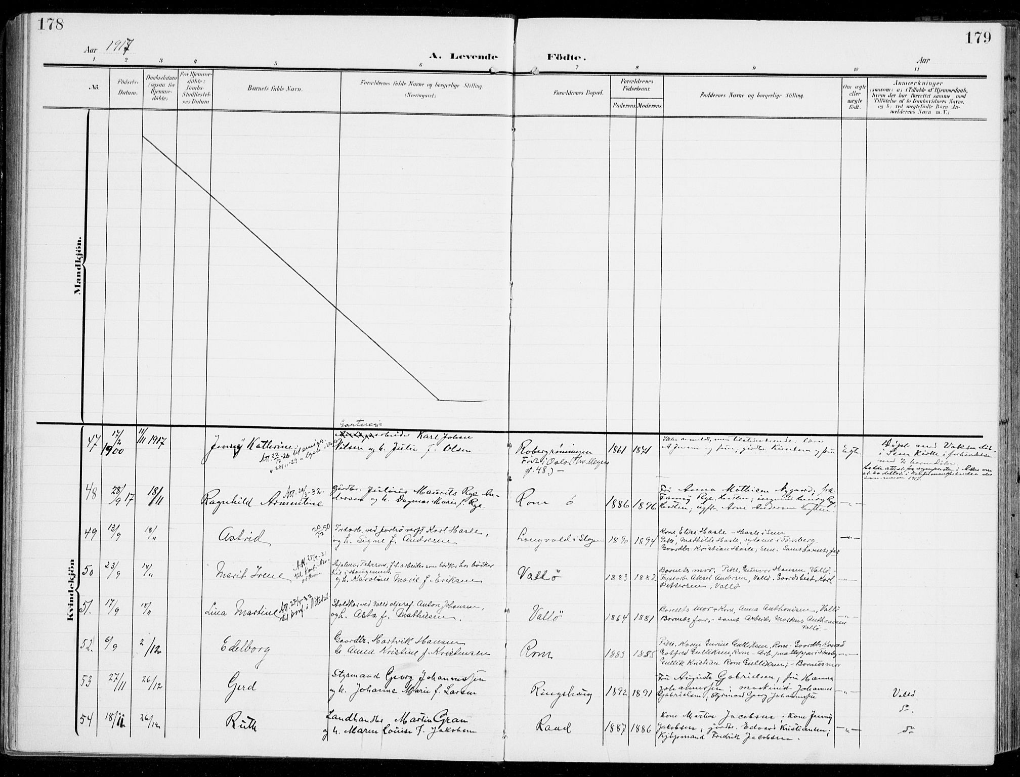 Sem kirkebøker, SAKO/A-5/F/Fb/L0006: Parish register (official) no. II 6, 1905-1918, p. 178-179