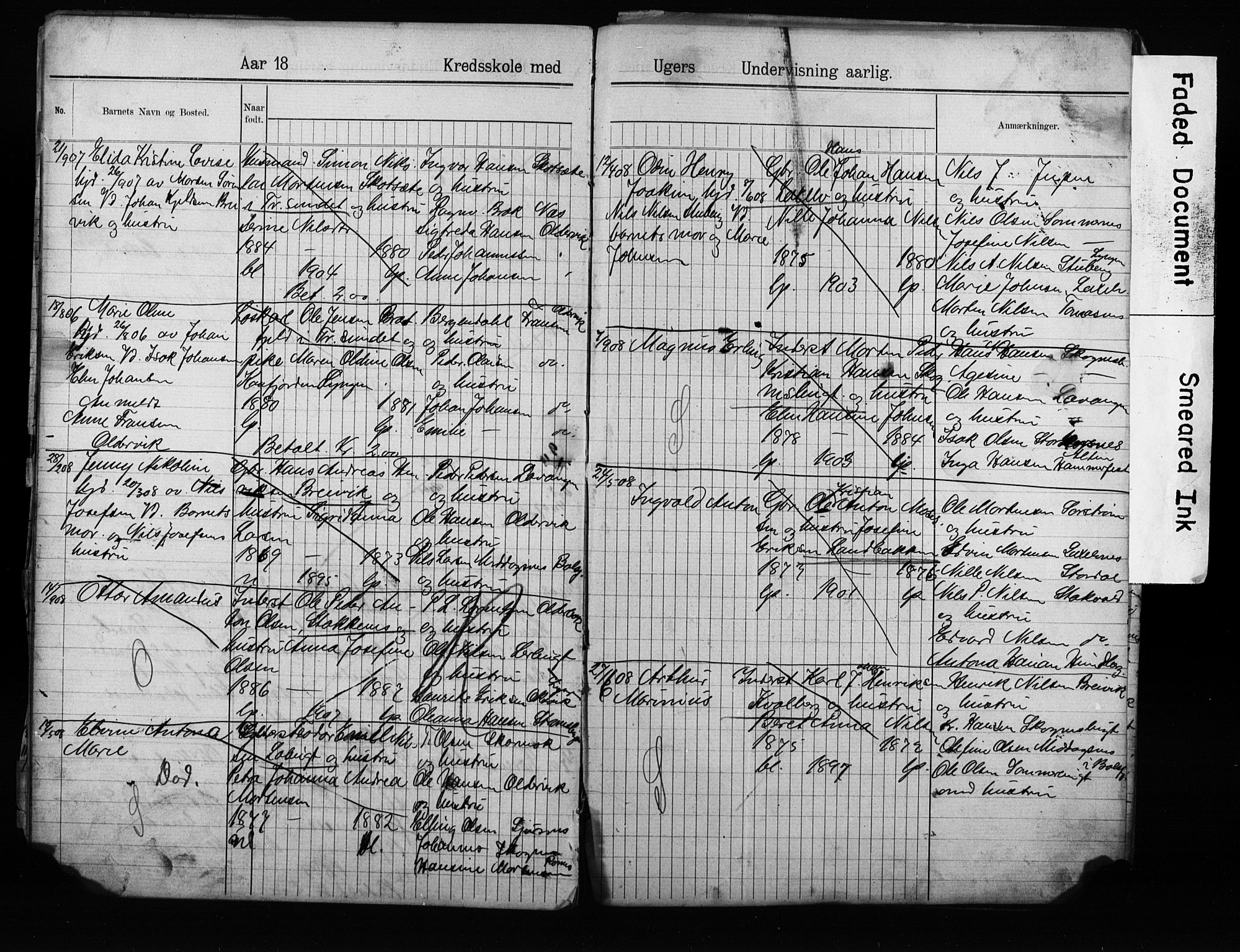 Lyngen sokneprestembete, AV/SATØ-S-1289/H/Ha/L0052/0001: Baptism register no. 52.1, 1895-1914