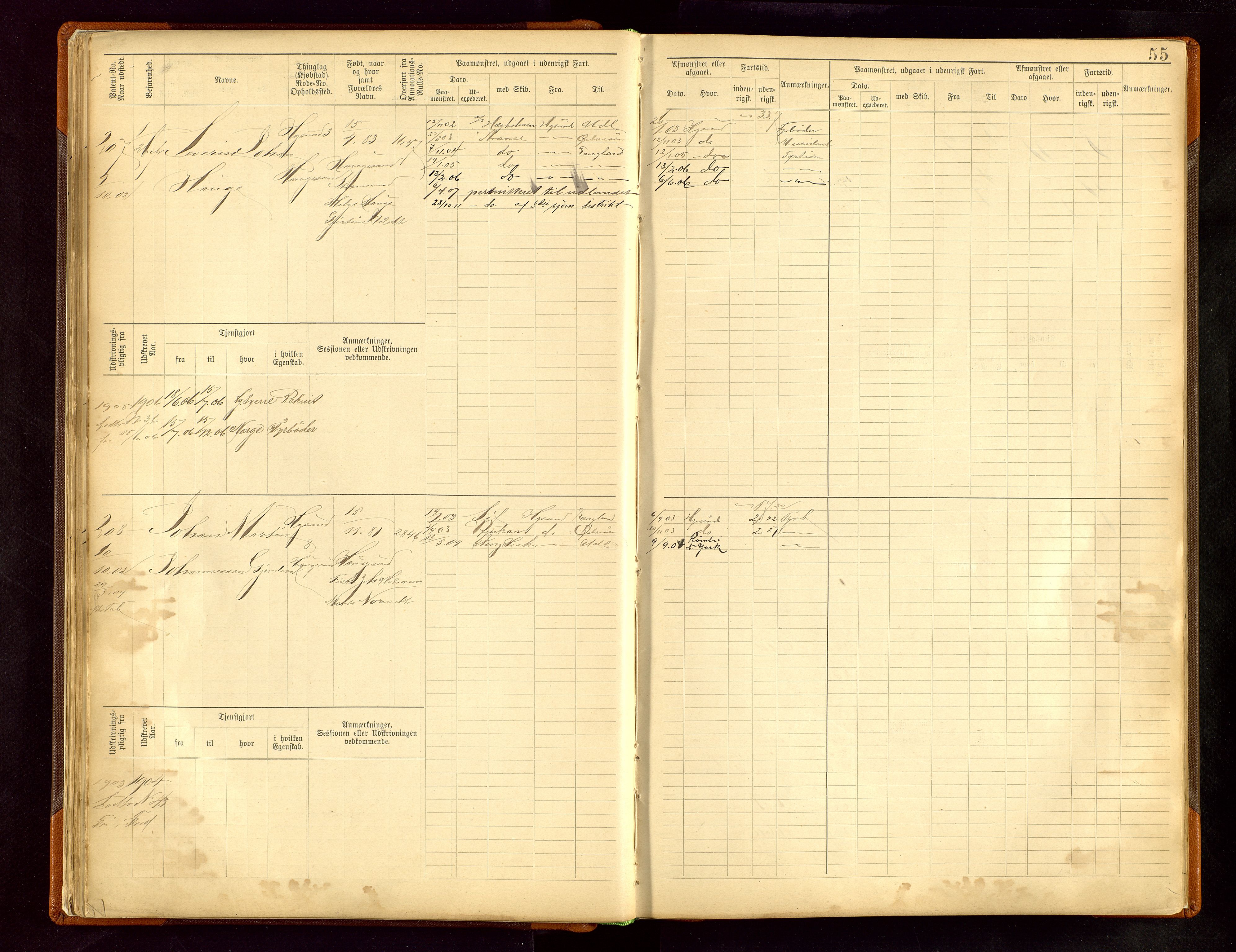 Haugesund sjømannskontor, AV/SAST-A-102007/F/Fb/Fbb/L0009: Sjøfartsrulle B Haugesund krets nr. II Nr. 99-476, 1868-1948, p. 55