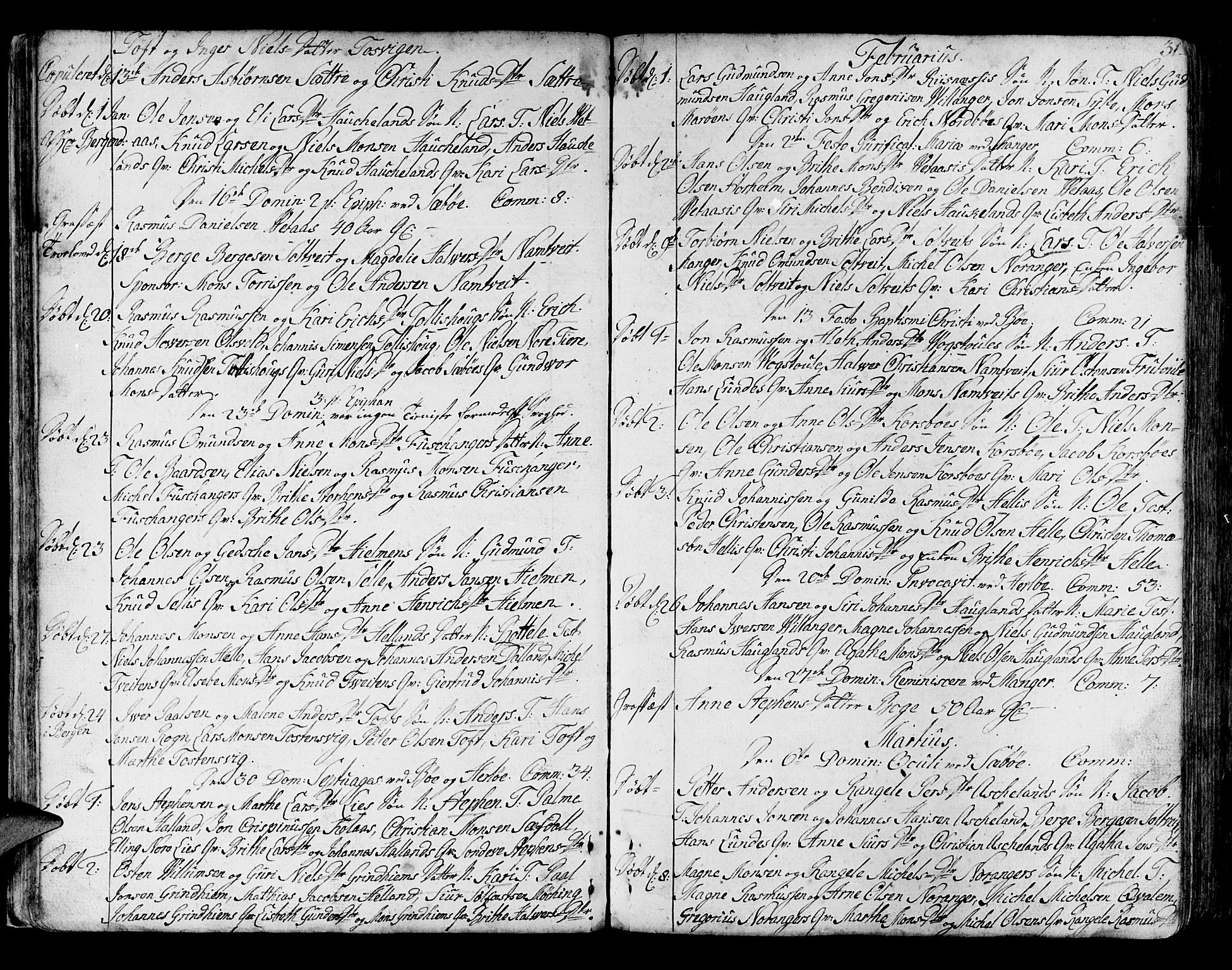 Manger sokneprestembete, AV/SAB-A-76801/H/Haa: Parish register (official) no. A 1, 1759-1791, p. 31