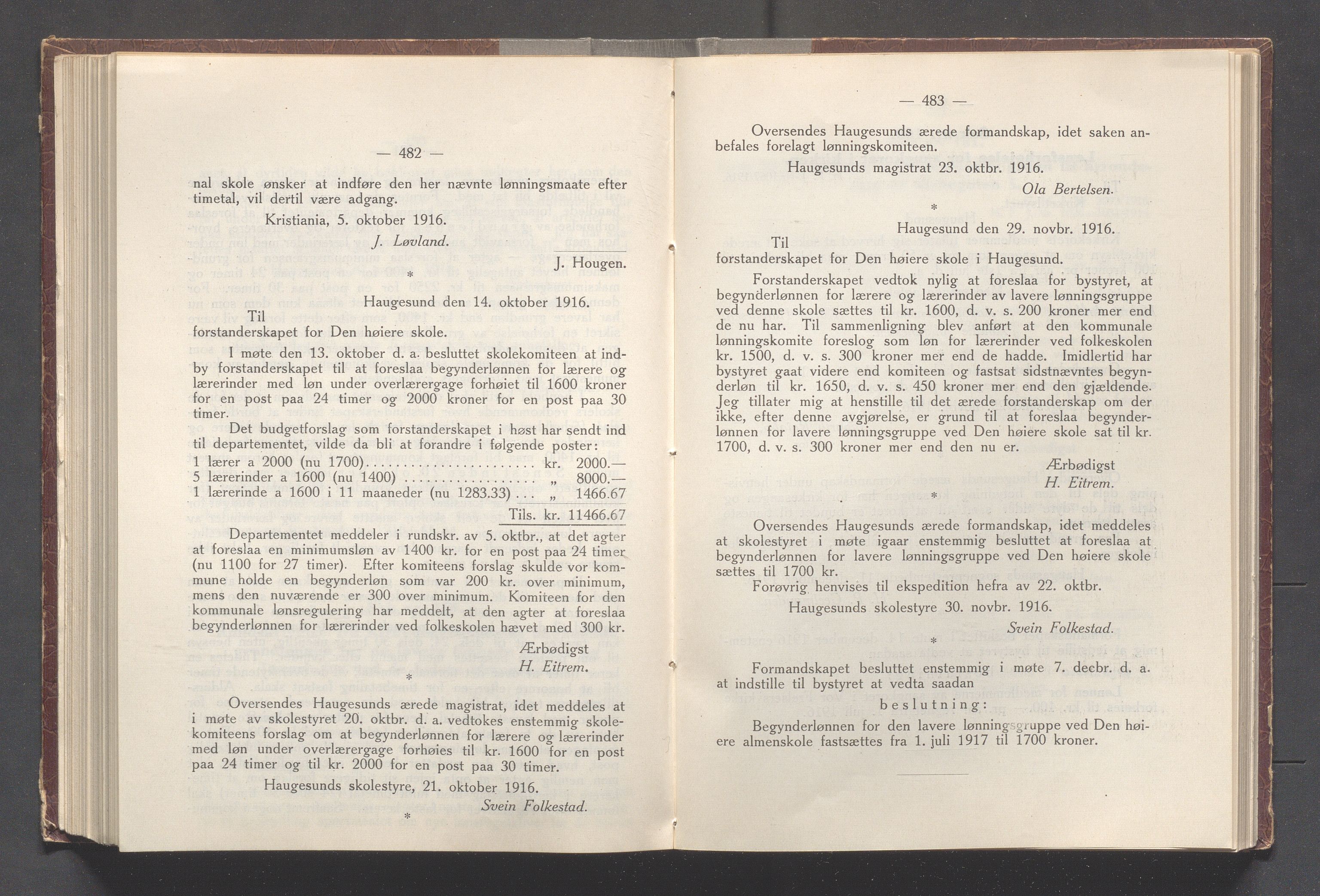 Haugesund kommune - Formannskapet og Bystyret, IKAR/A-740/A/Abb/L0002: Bystyreforhandlinger, 1908-1917, p. 909