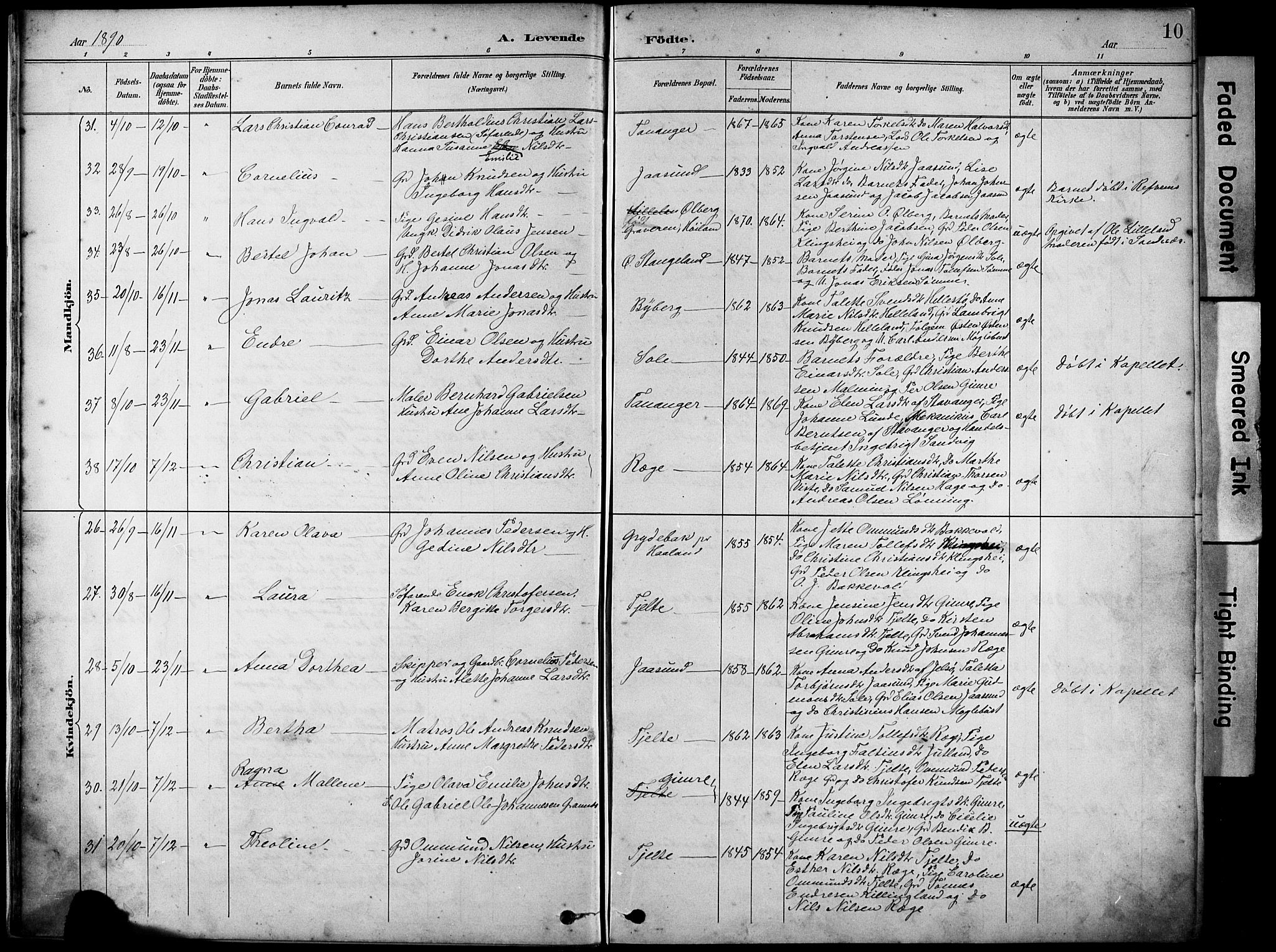 Håland sokneprestkontor, AV/SAST-A-101802/001/30BA/L0012: Parish register (official) no. A 11, 1889-1900, p. 10