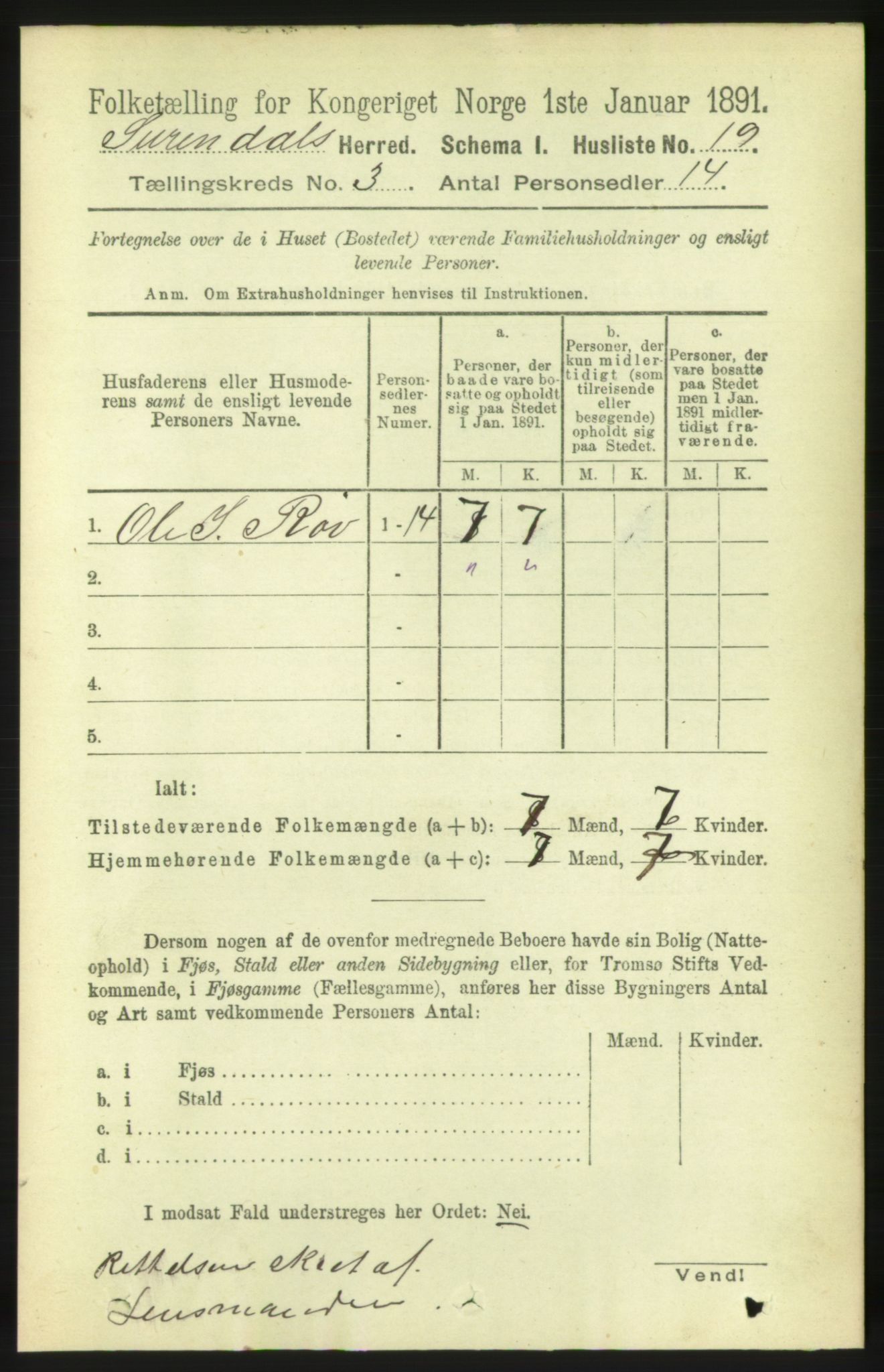 RA, 1891 census for 1566 Surnadal, 1891, p. 763