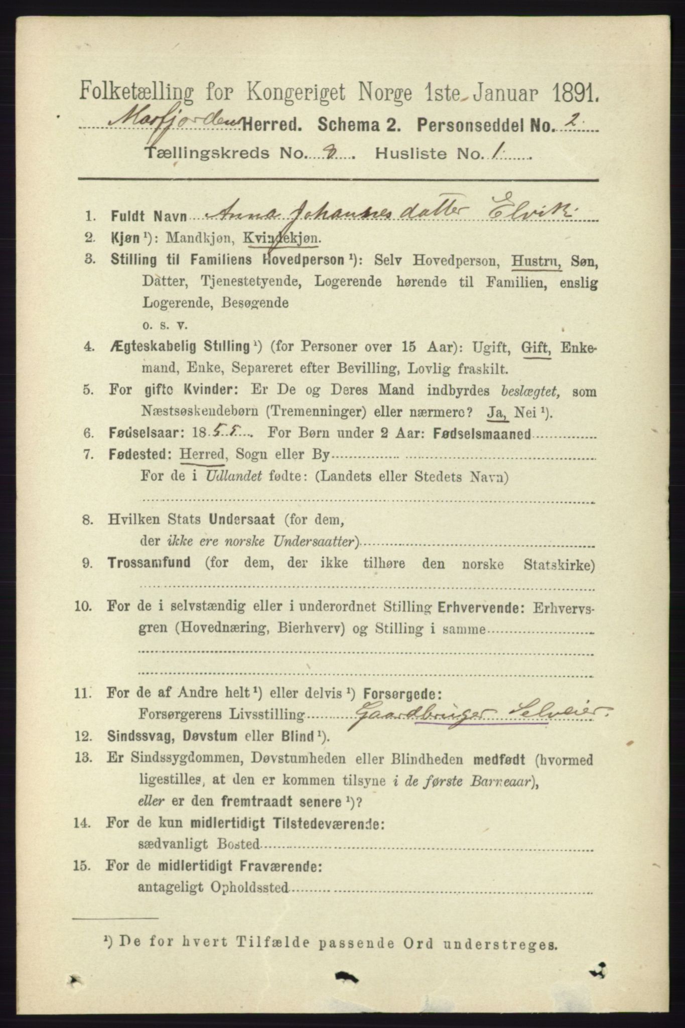 RA, 1891 census for 1266 Masfjorden, 1891, p. 1534