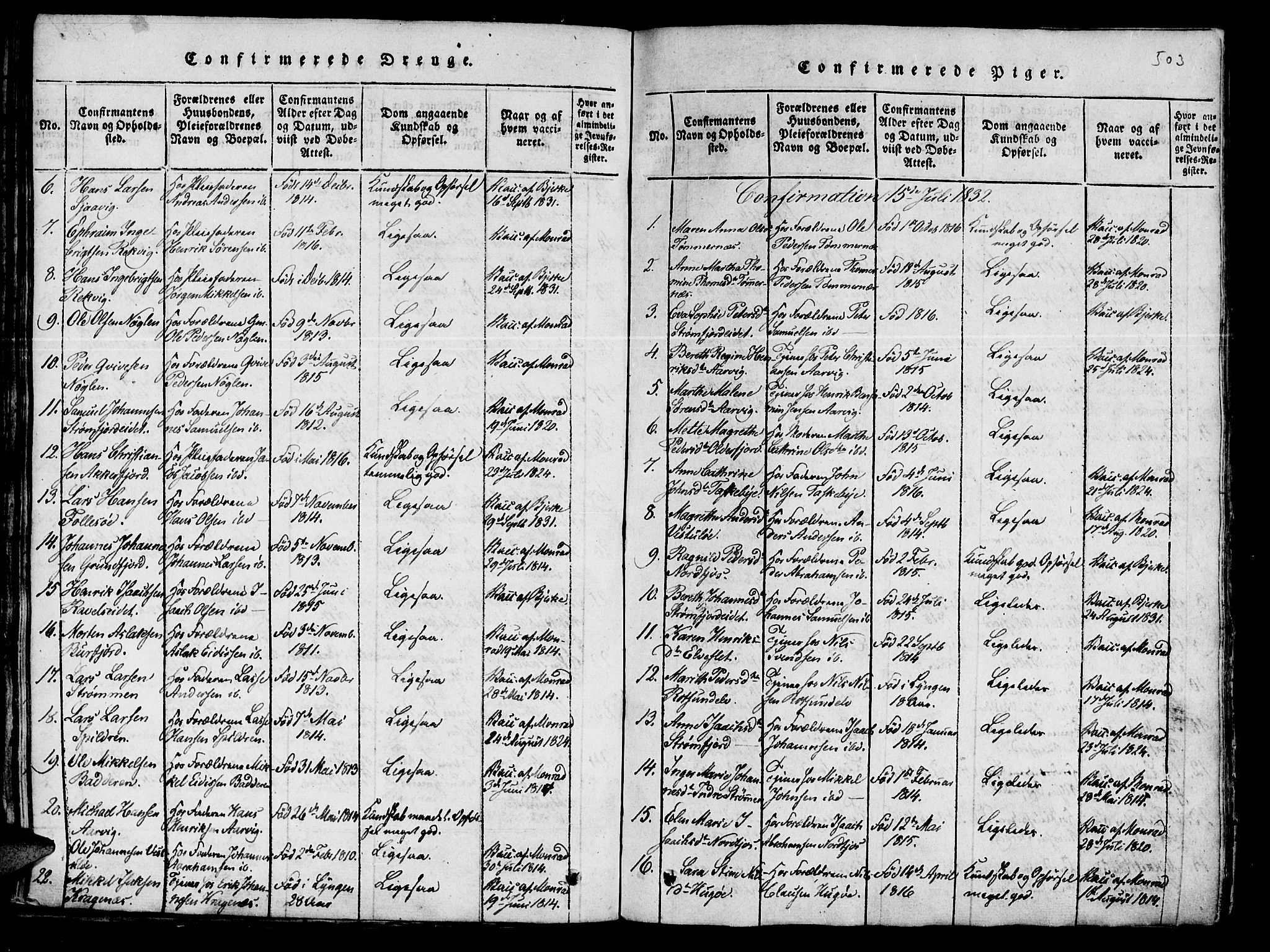 Skjervøy sokneprestkontor, SATØ/S-1300/H/Ha/Haa/L0004kirke: Parish register (official) no. 4, 1820-1838, p. 502-503