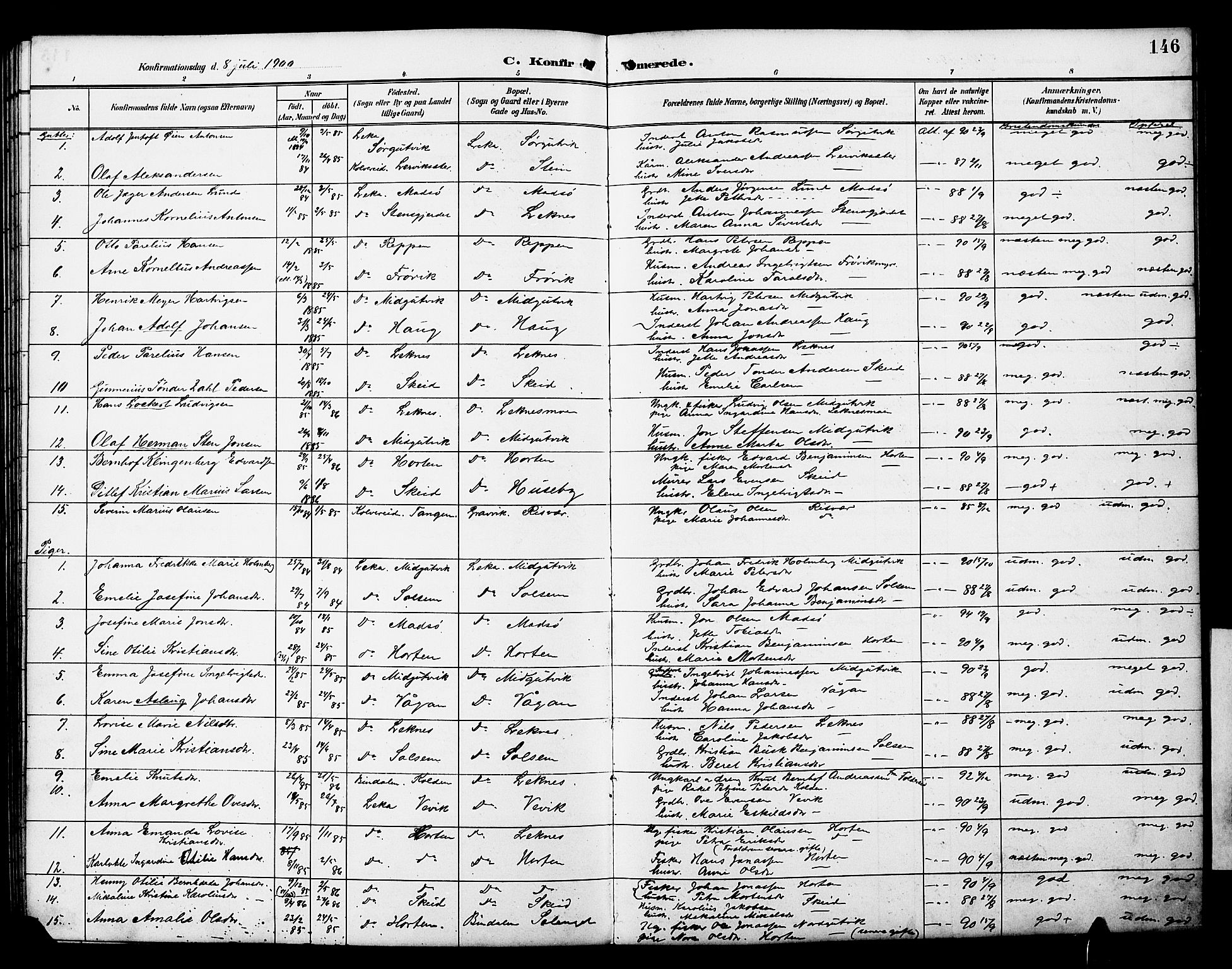 Ministerialprotokoller, klokkerbøker og fødselsregistre - Nord-Trøndelag, SAT/A-1458/788/L0701: Parish register (copy) no. 788C01, 1888-1913, p. 146