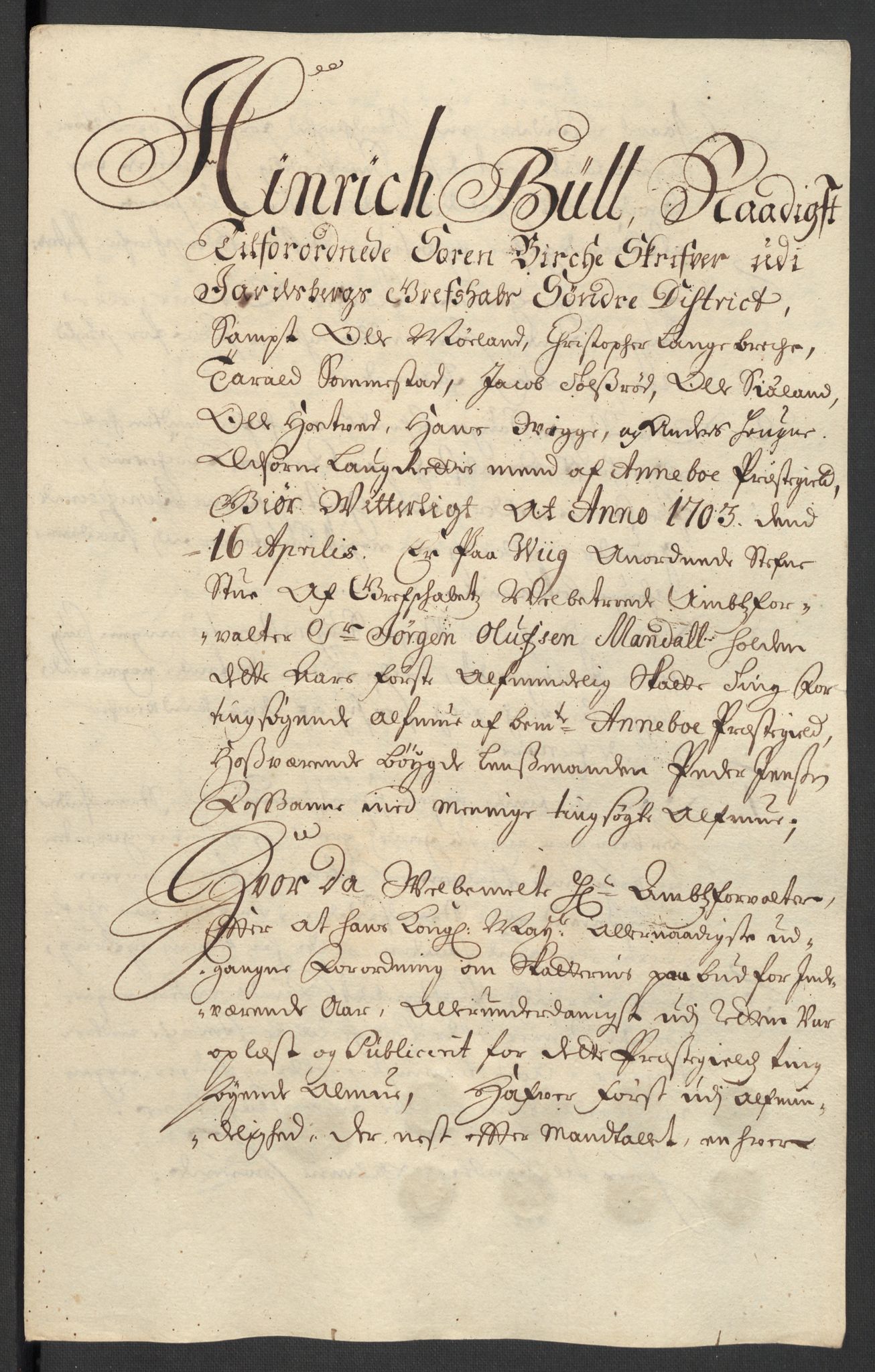 Rentekammeret inntil 1814, Reviderte regnskaper, Fogderegnskap, AV/RA-EA-4092/R32/L1871: Fogderegnskap Jarlsberg grevskap, 1703-1705, p. 38