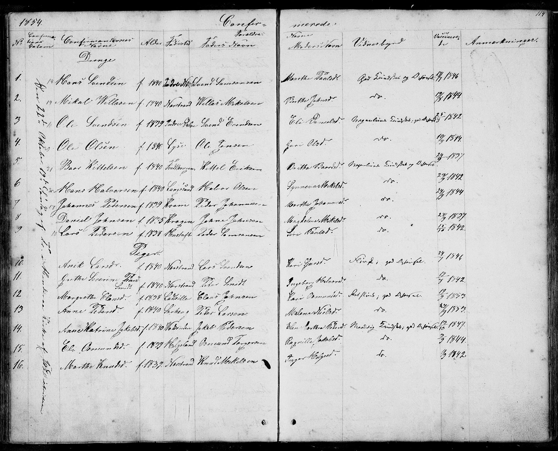 Nedstrand sokneprestkontor, SAST/A-101841/01/IV: Parish register (official) no. A 8, 1839-1860, p. 114