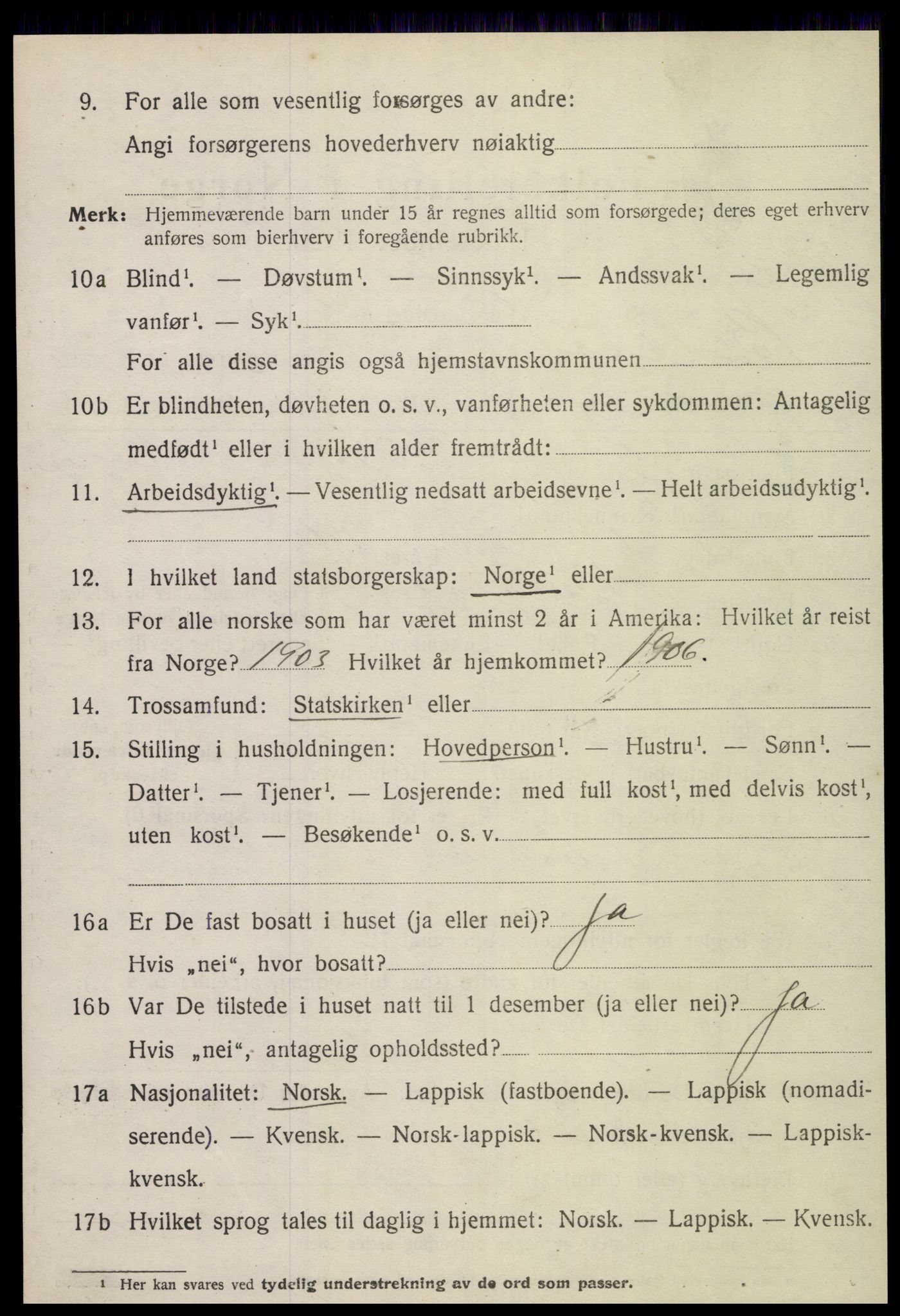 SAT, 1920 census for Beitstad, 1920, p. 2390