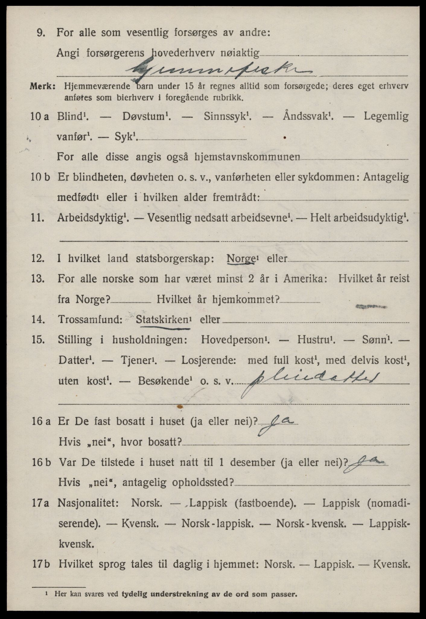 SAT, 1920 census for Osen, 1920, p. 1584