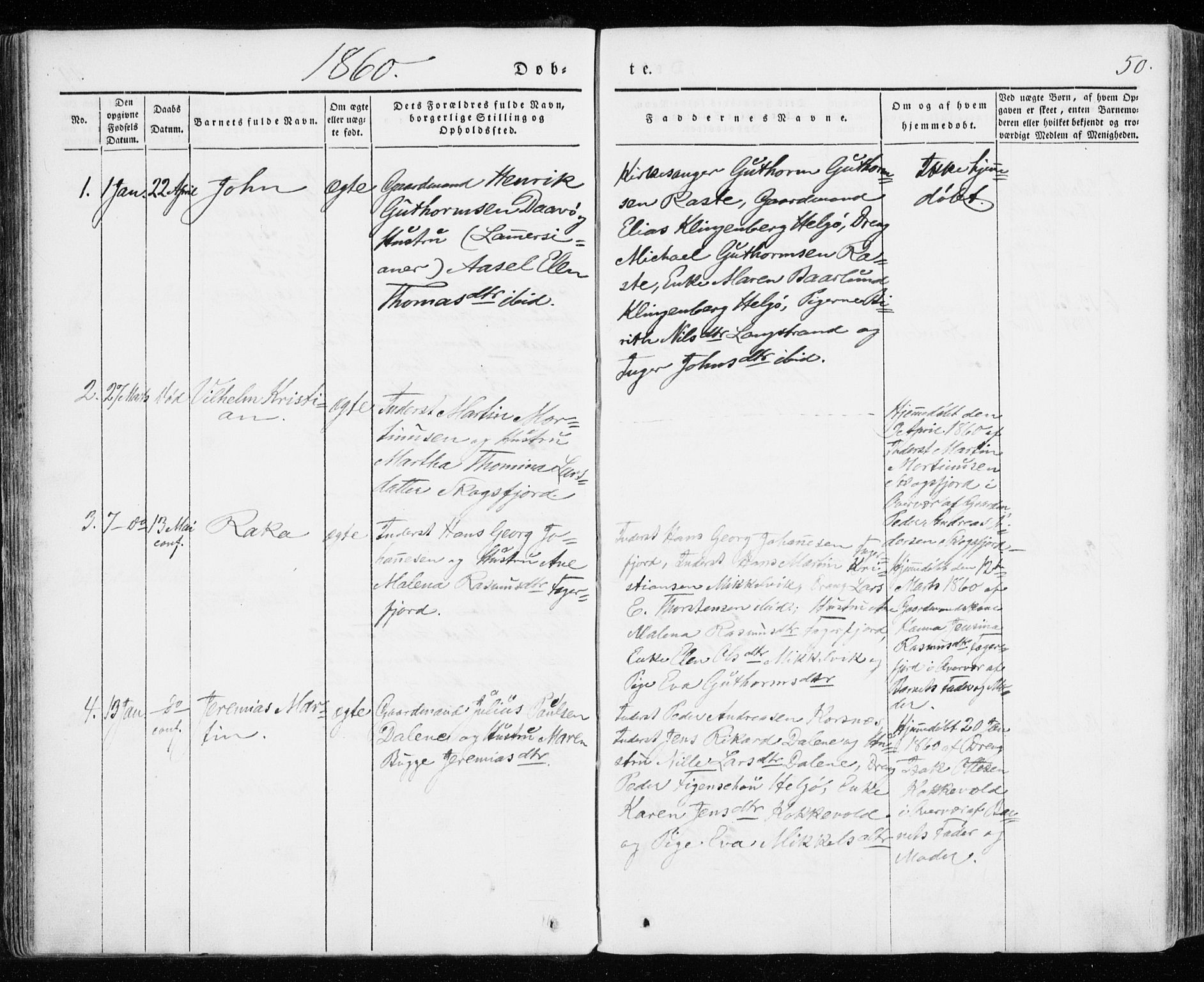 Karlsøy sokneprestembete, AV/SATØ-S-1299/H/Ha/Haa/L0009kirke: Parish register (official) no. 9, 1838-1867, p. 50