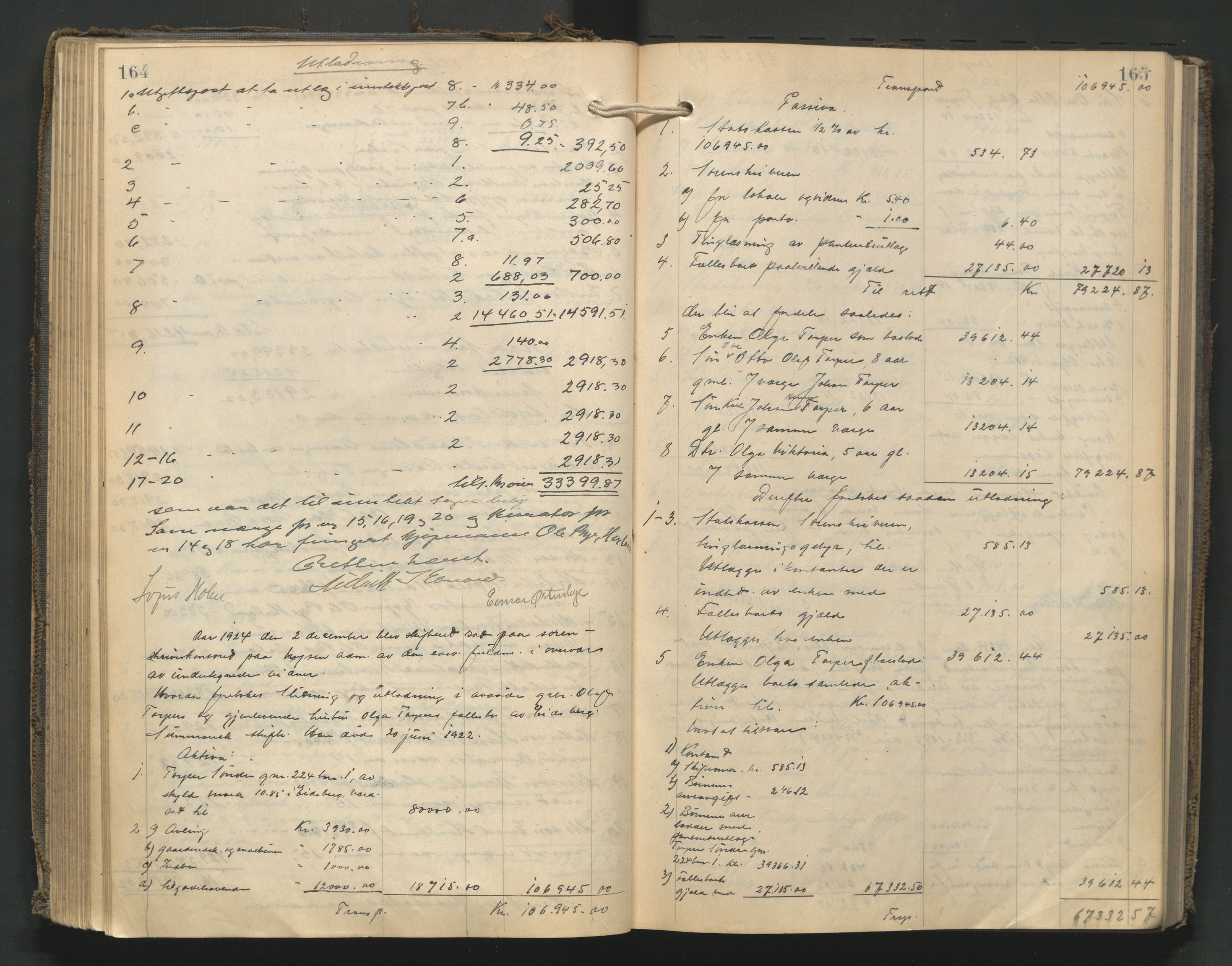 Rakkestad sorenskriveri, AV/SAO-A-10686/H/He/L0013: Skifteutlodningsprotokoller, 1922-1929, p. 164-165