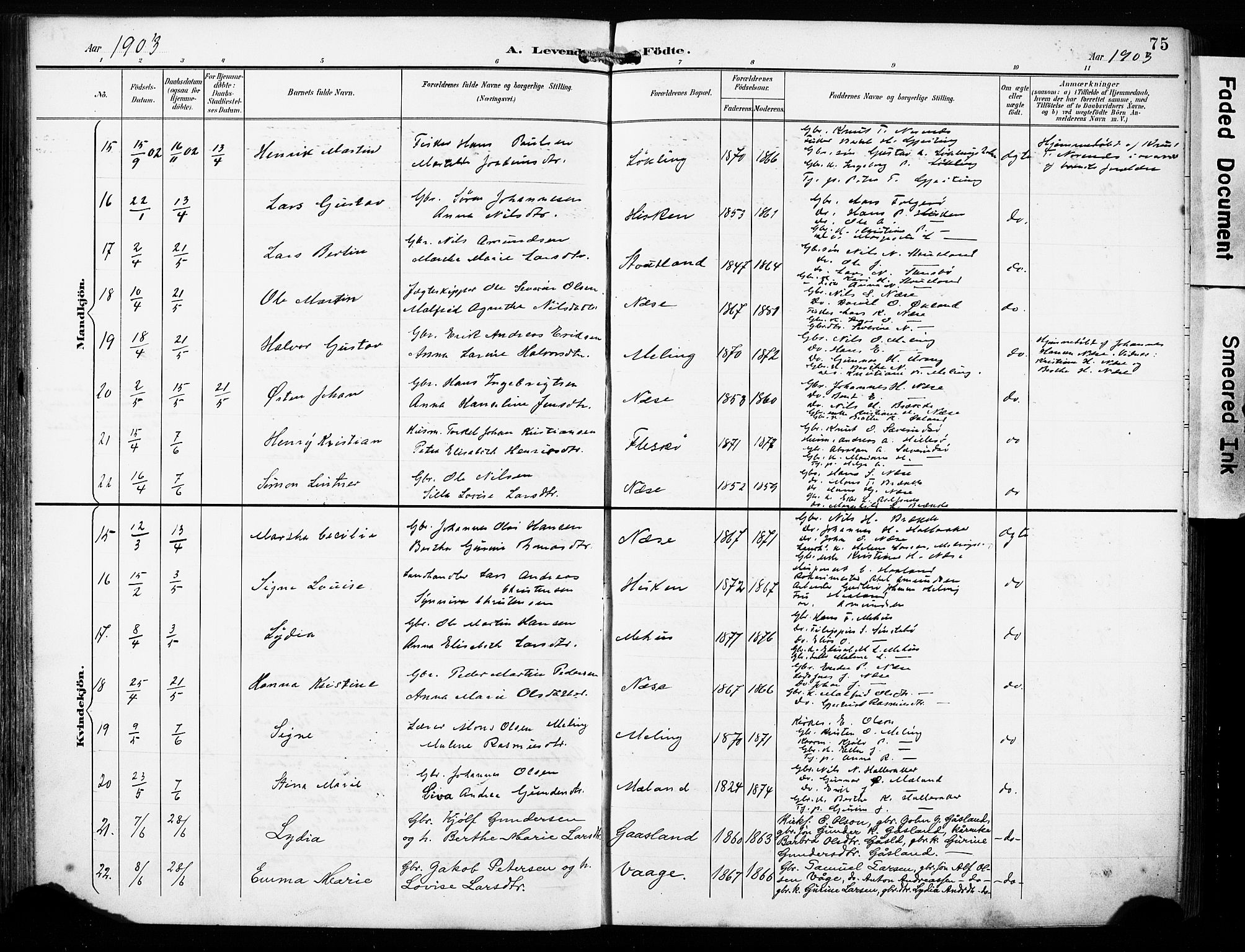 Finnås sokneprestembete, AV/SAB-A-99925/H/Ha/Haa/Haac/L0002: Parish register (official) no. C 2, 1895-1904, p. 75