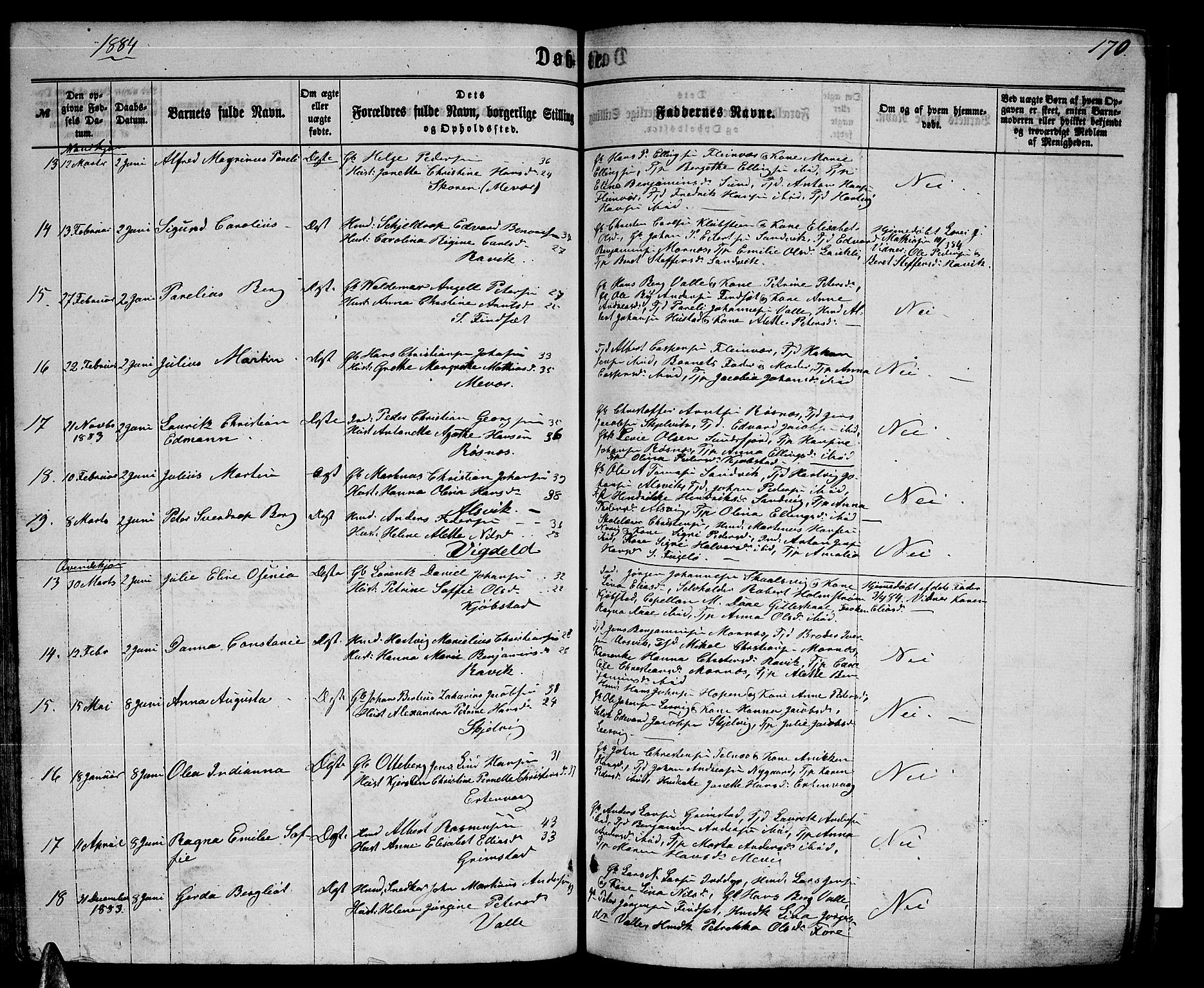 Ministerialprotokoller, klokkerbøker og fødselsregistre - Nordland, AV/SAT-A-1459/805/L0107: Parish register (copy) no. 805C03, 1862-1885, p. 170