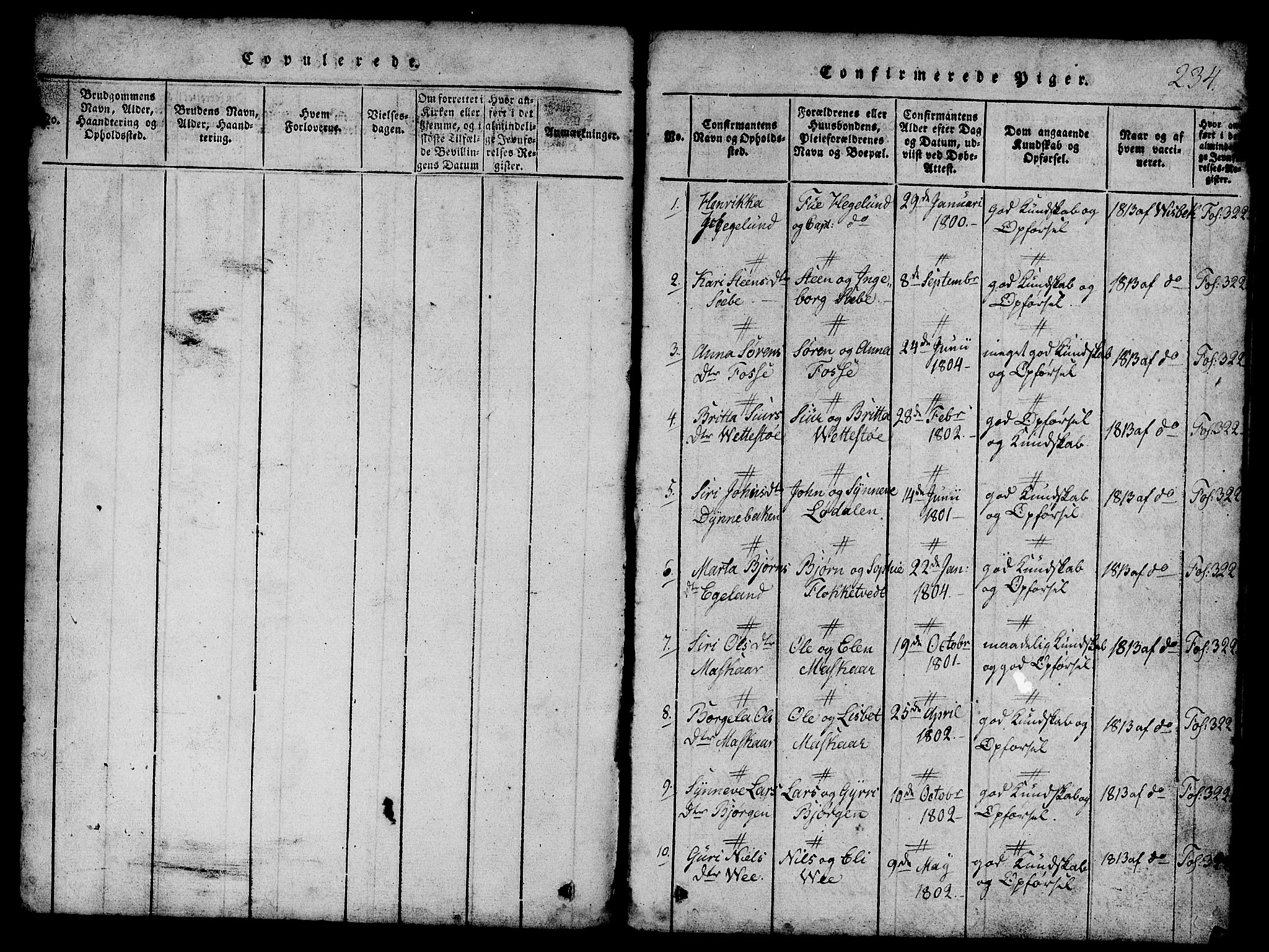 Etne sokneprestembete, SAB/A-75001/H/Hab: Parish register (copy) no. B 1, 1815-1850, p. 234