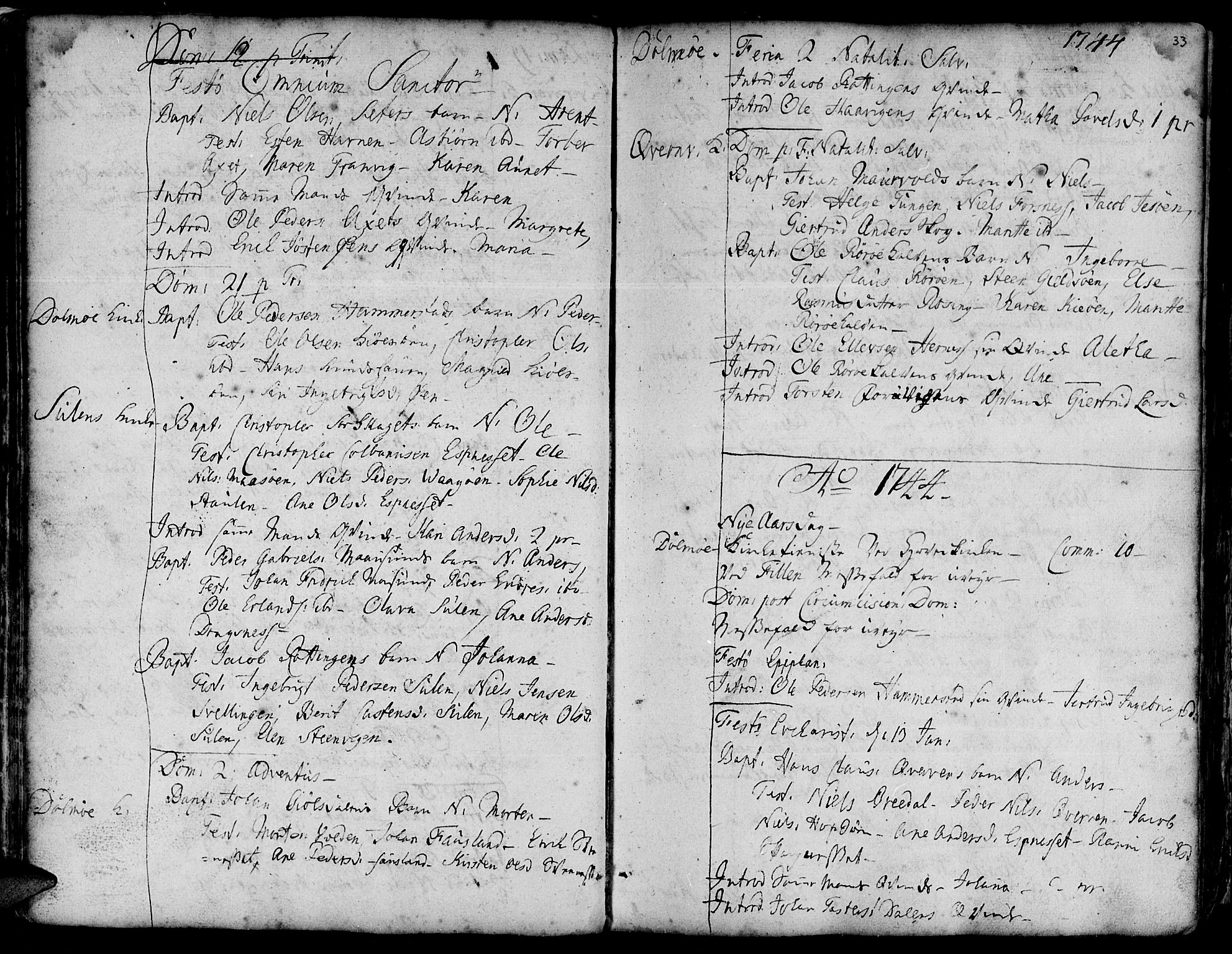 Ministerialprotokoller, klokkerbøker og fødselsregistre - Sør-Trøndelag, SAT/A-1456/634/L0525: Parish register (official) no. 634A01, 1736-1775, p. 33