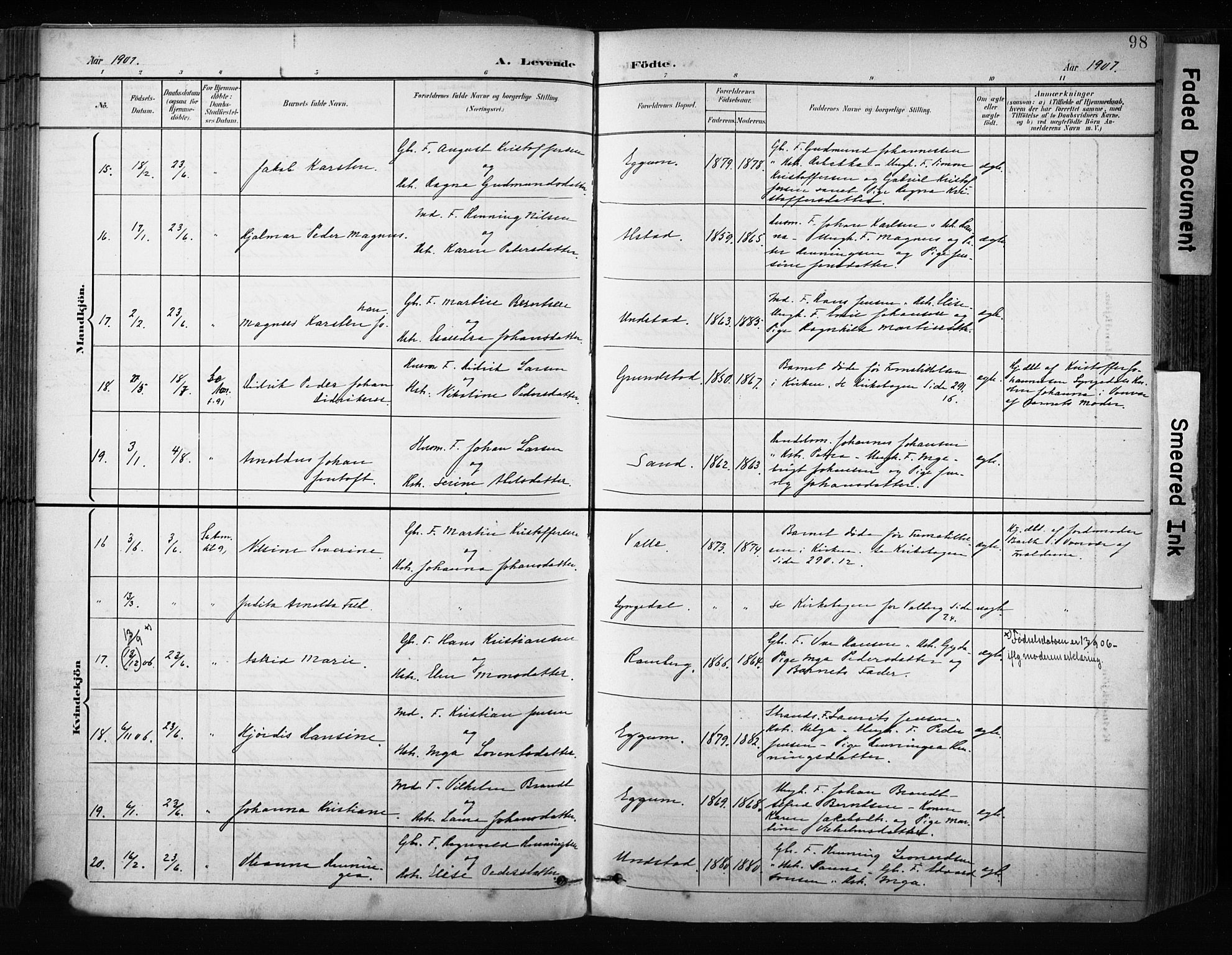 Ministerialprotokoller, klokkerbøker og fødselsregistre - Nordland, AV/SAT-A-1459/880/L1134: Parish register (official) no. 880A08, 1899-1908, p. 98