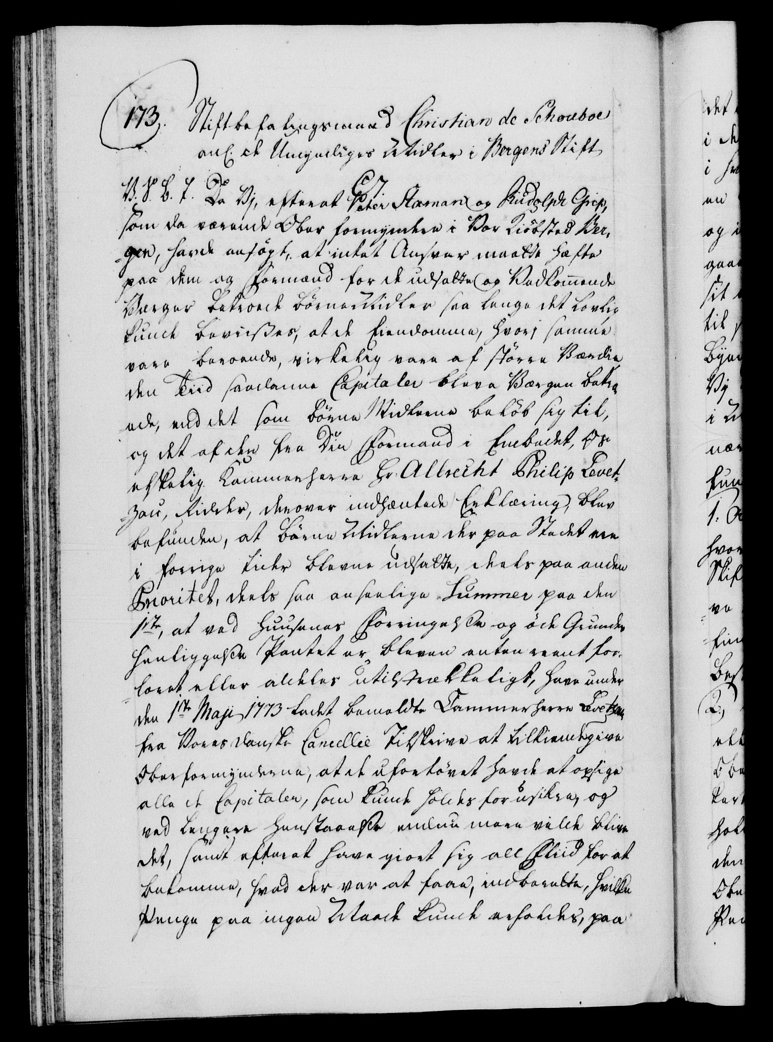 Danske Kanselli 1572-1799, AV/RA-EA-3023/F/Fc/Fca/Fcab/L0041: Norske tegnelser, 1773-1776, p. 586b