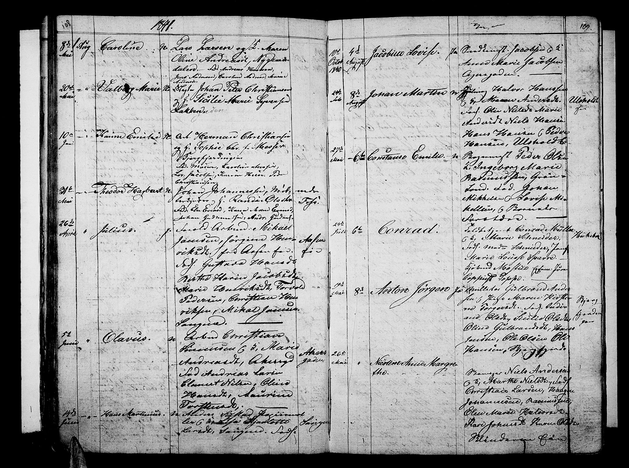 Aker prestekontor kirkebøker, AV/SAO-A-10861/G/L0007: Parish register (copy) no. 7, 1838-1846, p. 108-109