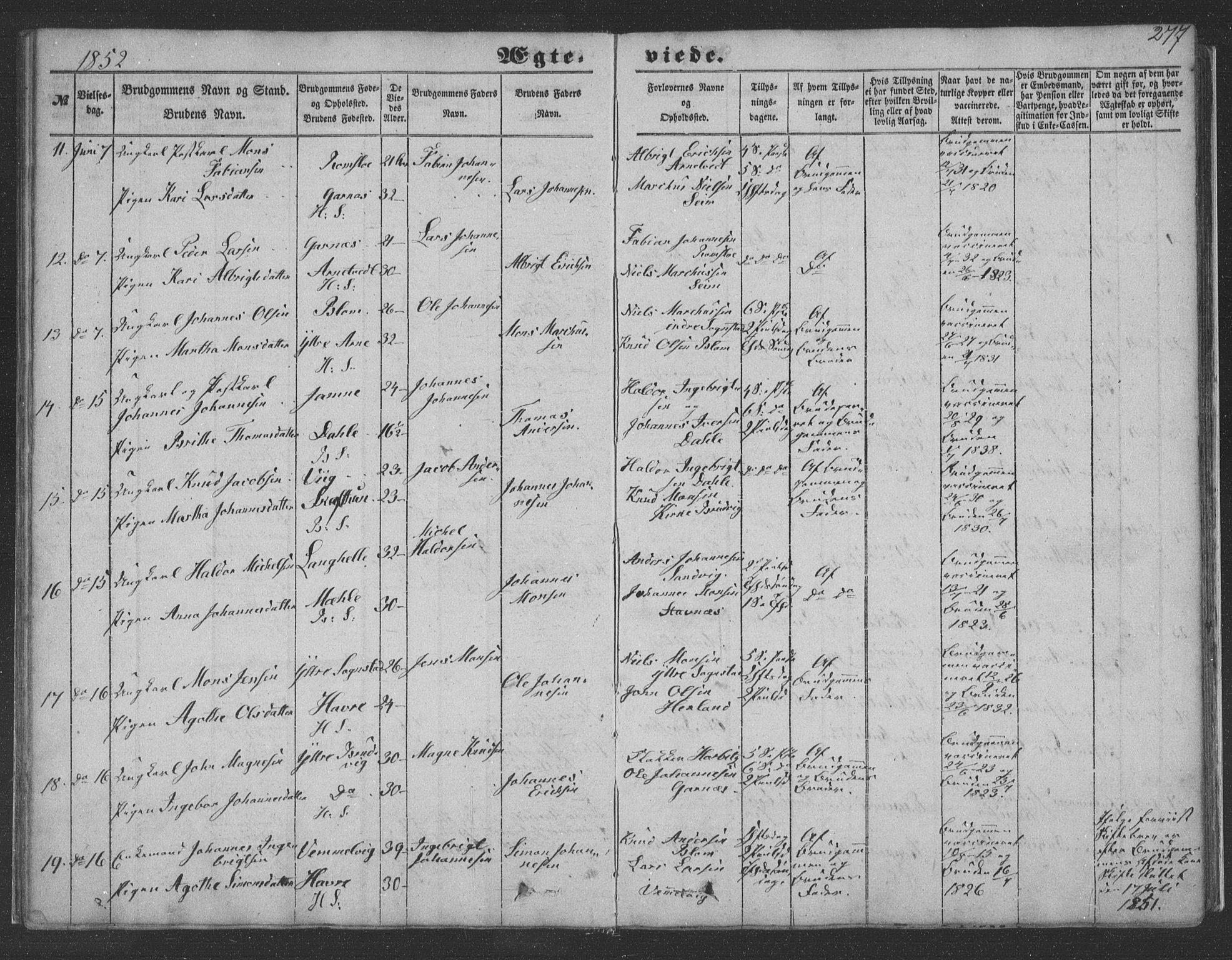 Haus sokneprestembete, AV/SAB-A-75601/H/Haa: Parish register (official) no. A 16 II, 1848-1857, p. 277