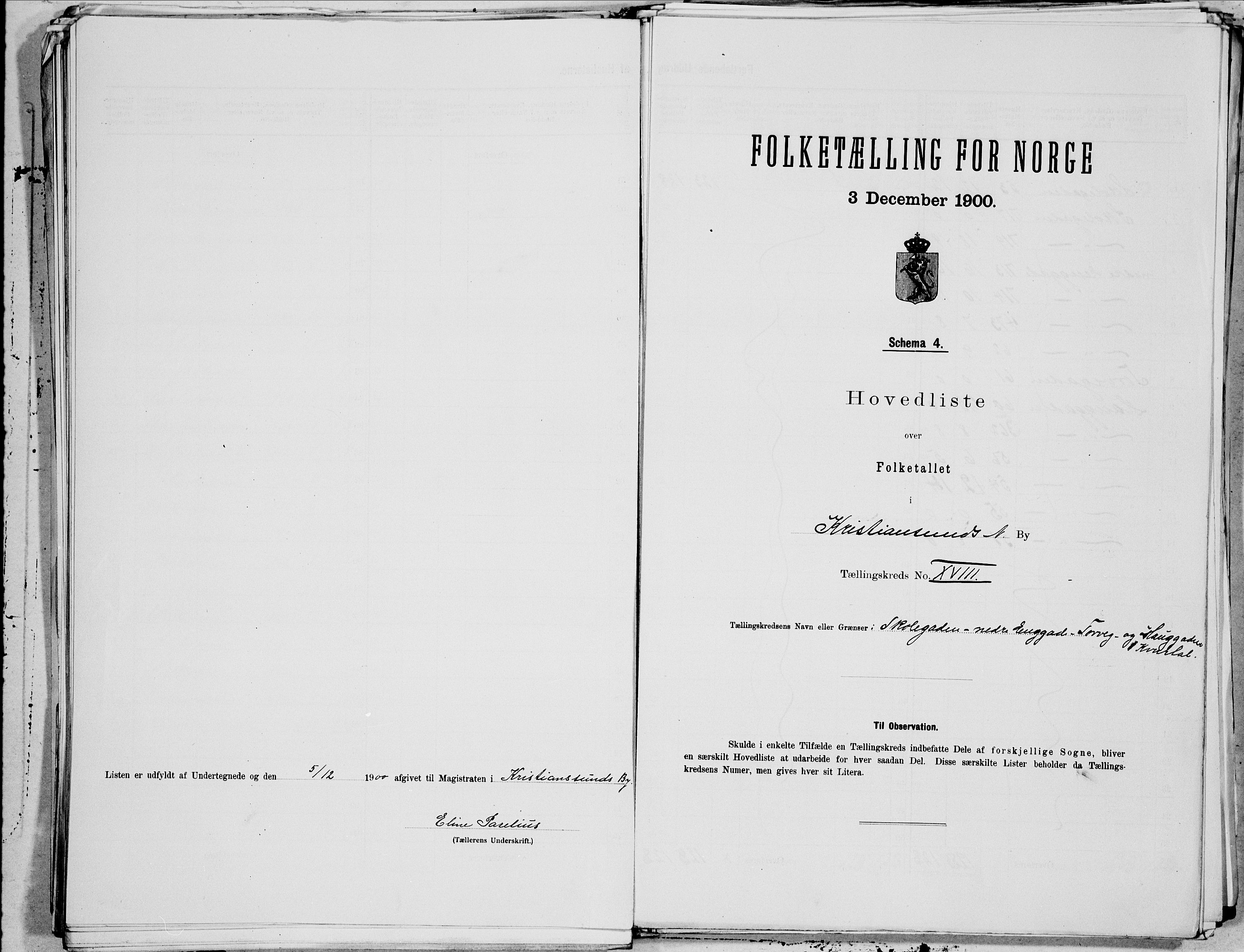 SAT, 1900 census for Kristiansund, 1900, p. 36