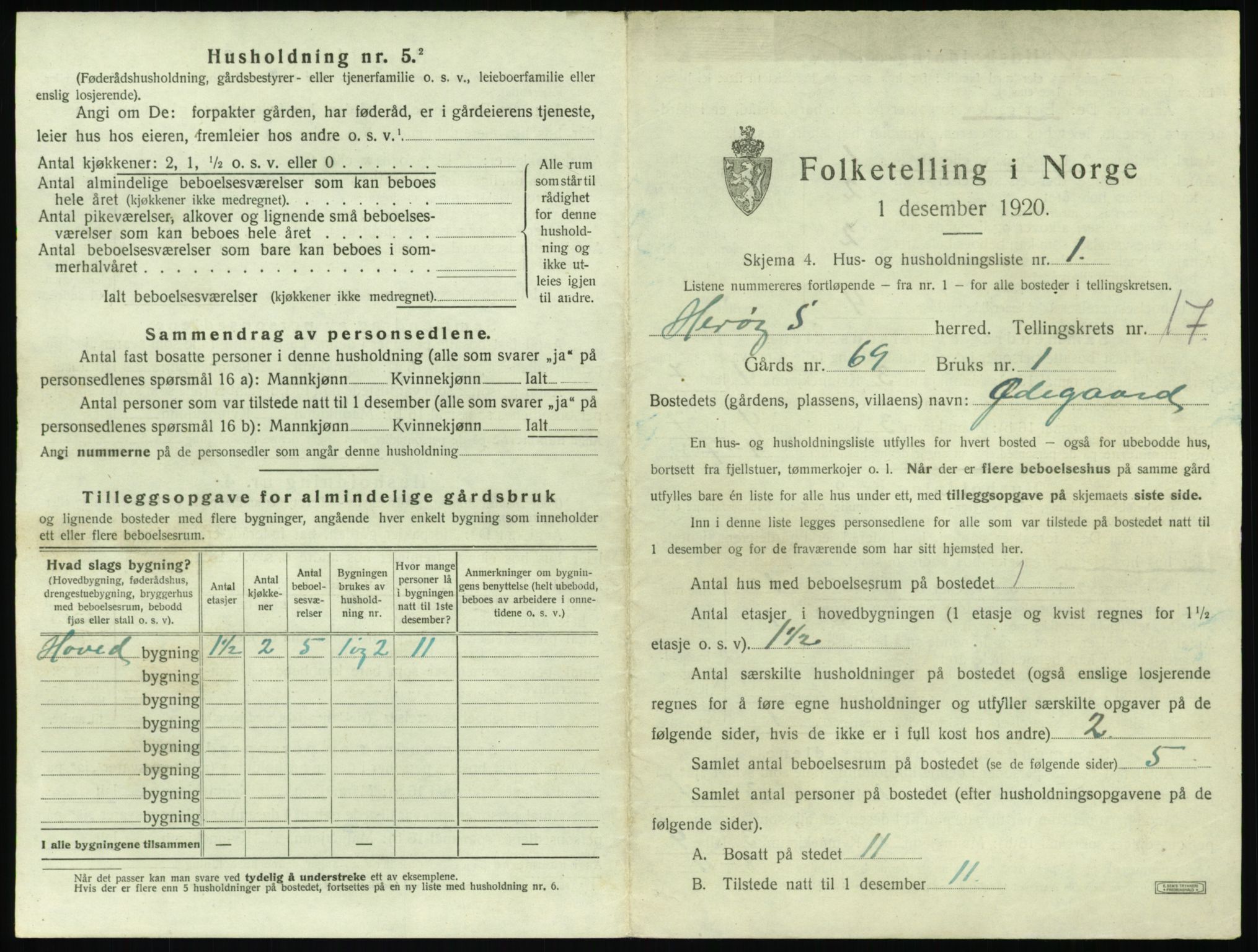 SAT, 1920 census for Herøy (MR), 1920, p. 1367