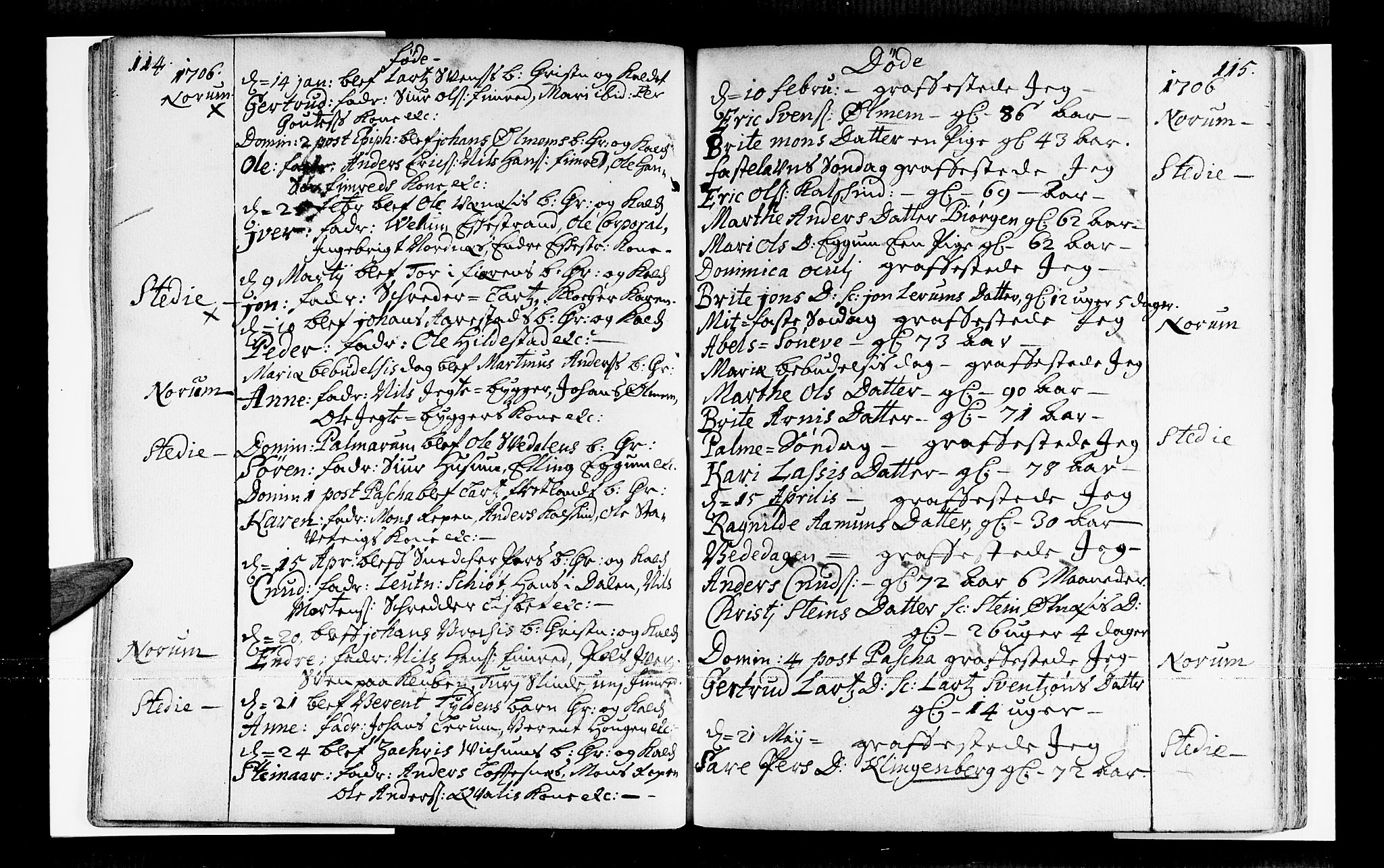 Sogndal sokneprestembete, AV/SAB-A-81301/H/Haa/Haaa/L0001: Parish register (official) no. A 1, 1689-1713, p. 114-115