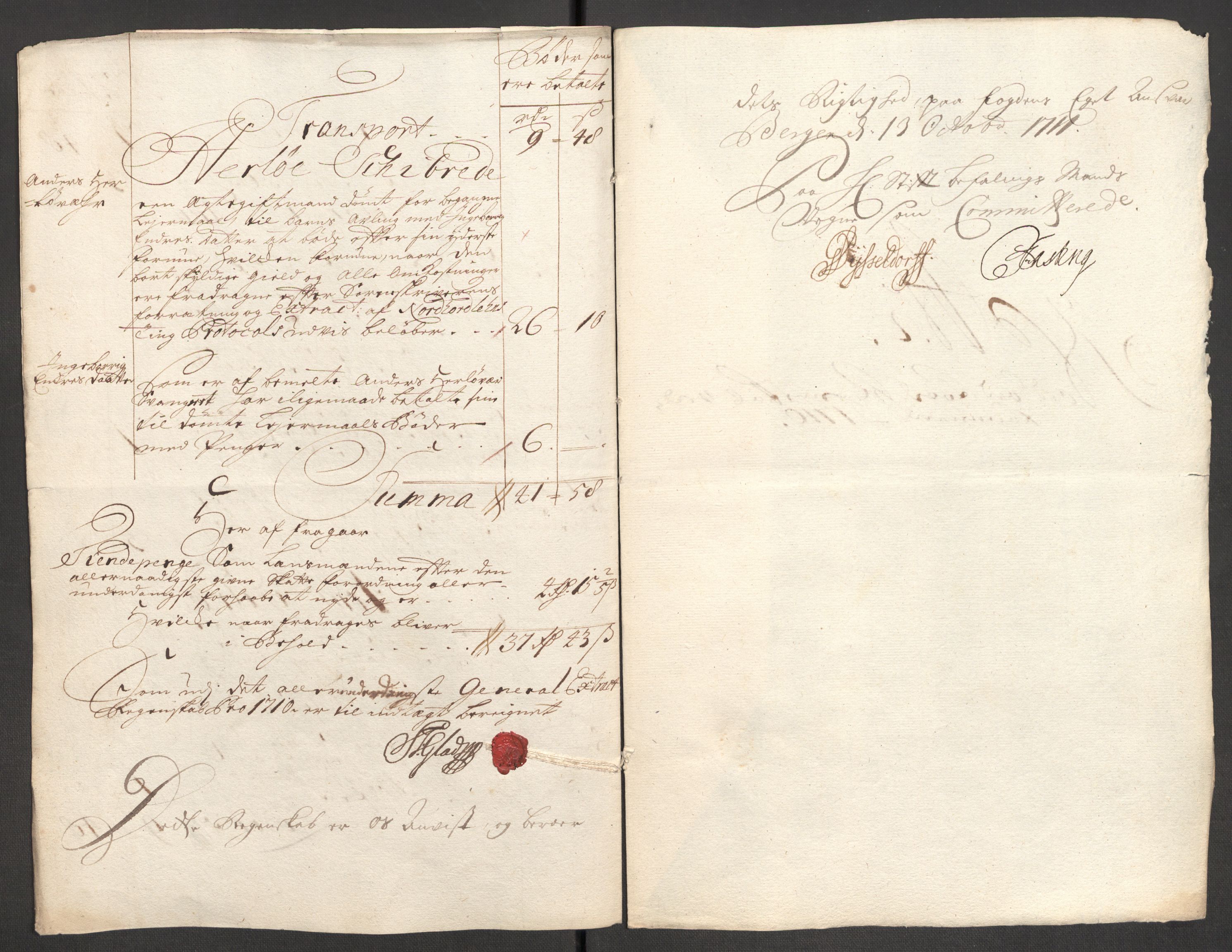 Rentekammeret inntil 1814, Reviderte regnskaper, Fogderegnskap, AV/RA-EA-4092/R51/L3191: Fogderegnskap Nordhordland og Voss, 1710, p. 51